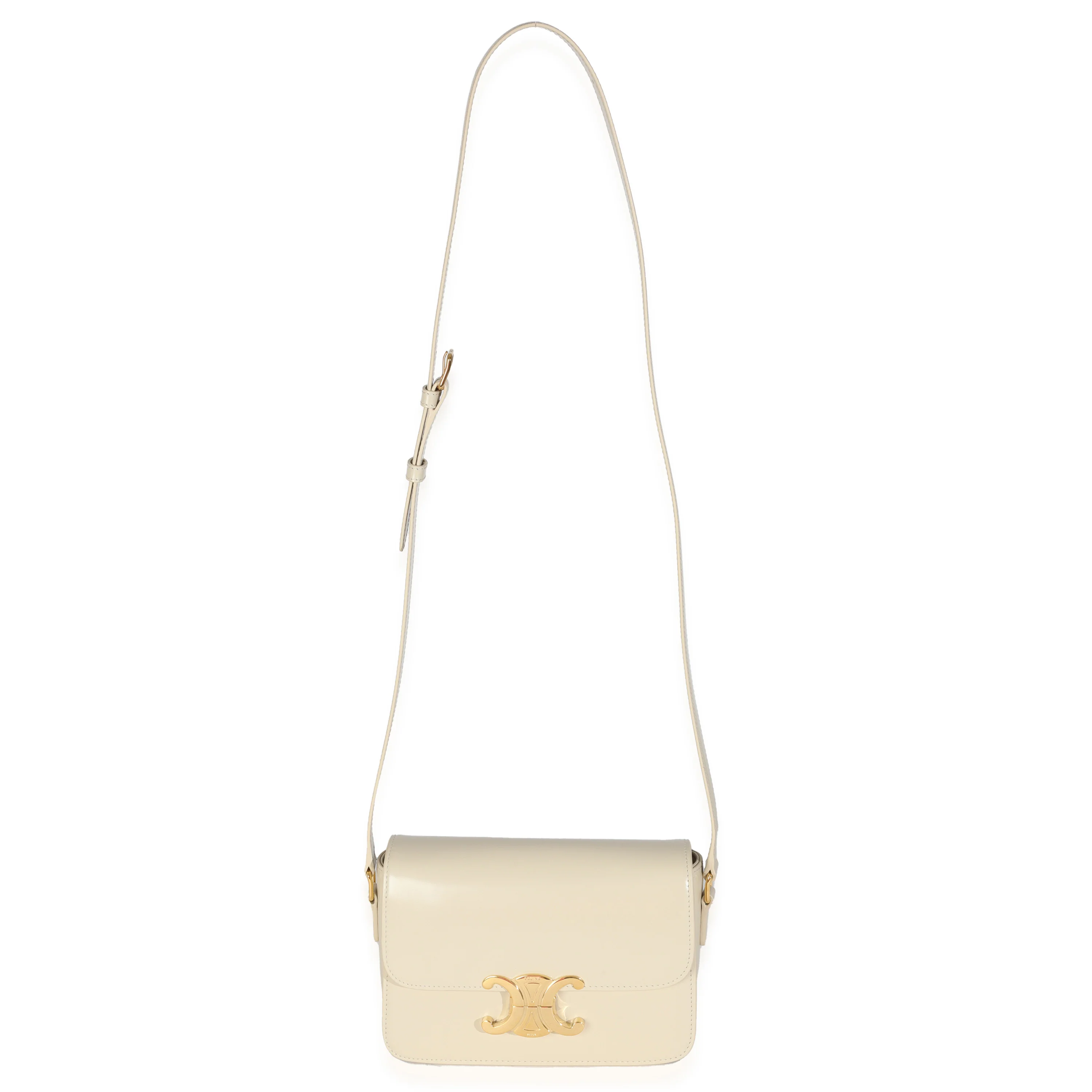 Limestone Shiny Calfskin Teen Triomphe Bag - Image 8