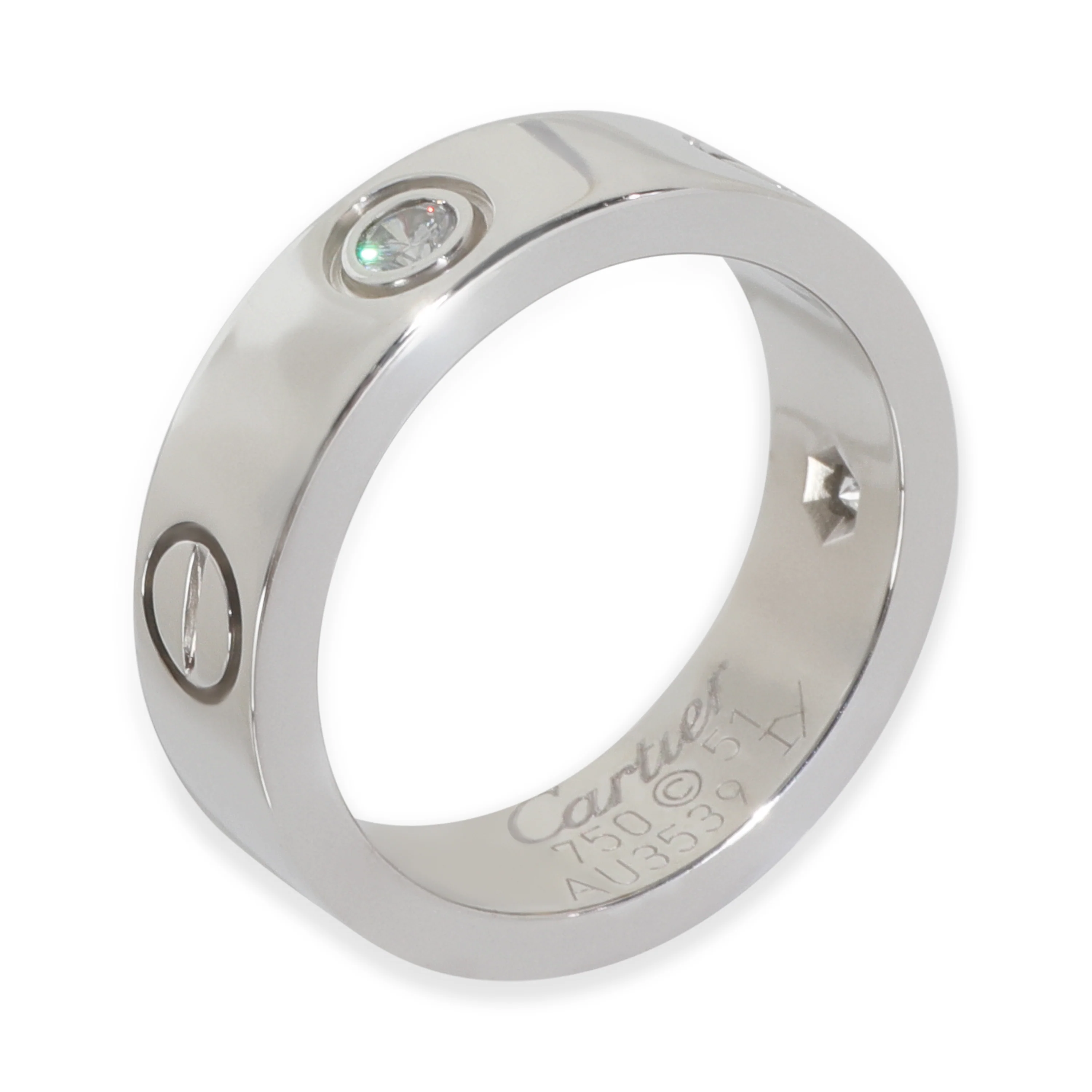 White Gold Diamond Love Ring - Image 4