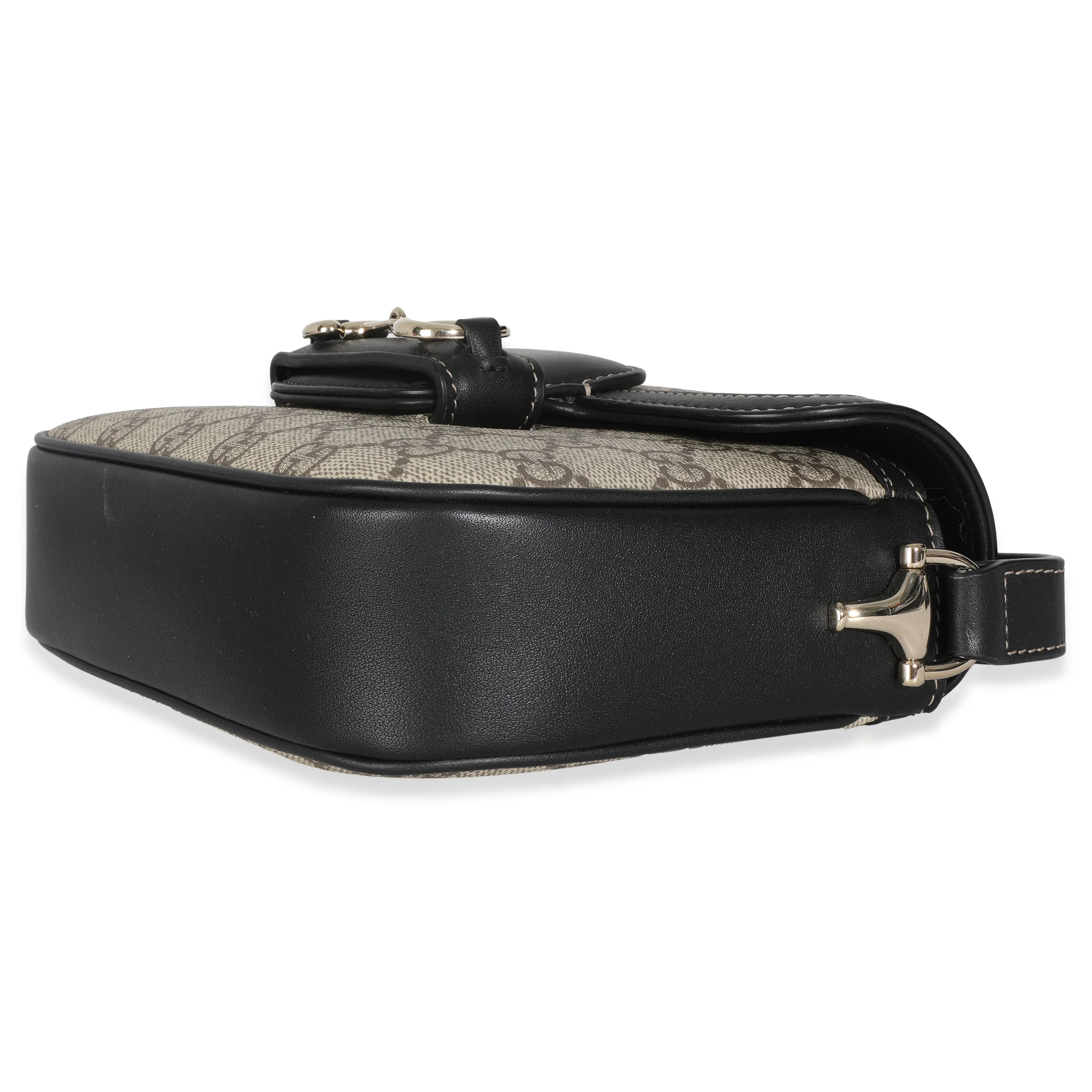 Black Beige GG Supreme Monogram Mini Horsebit 1955 Shoulder Bag - Image 7