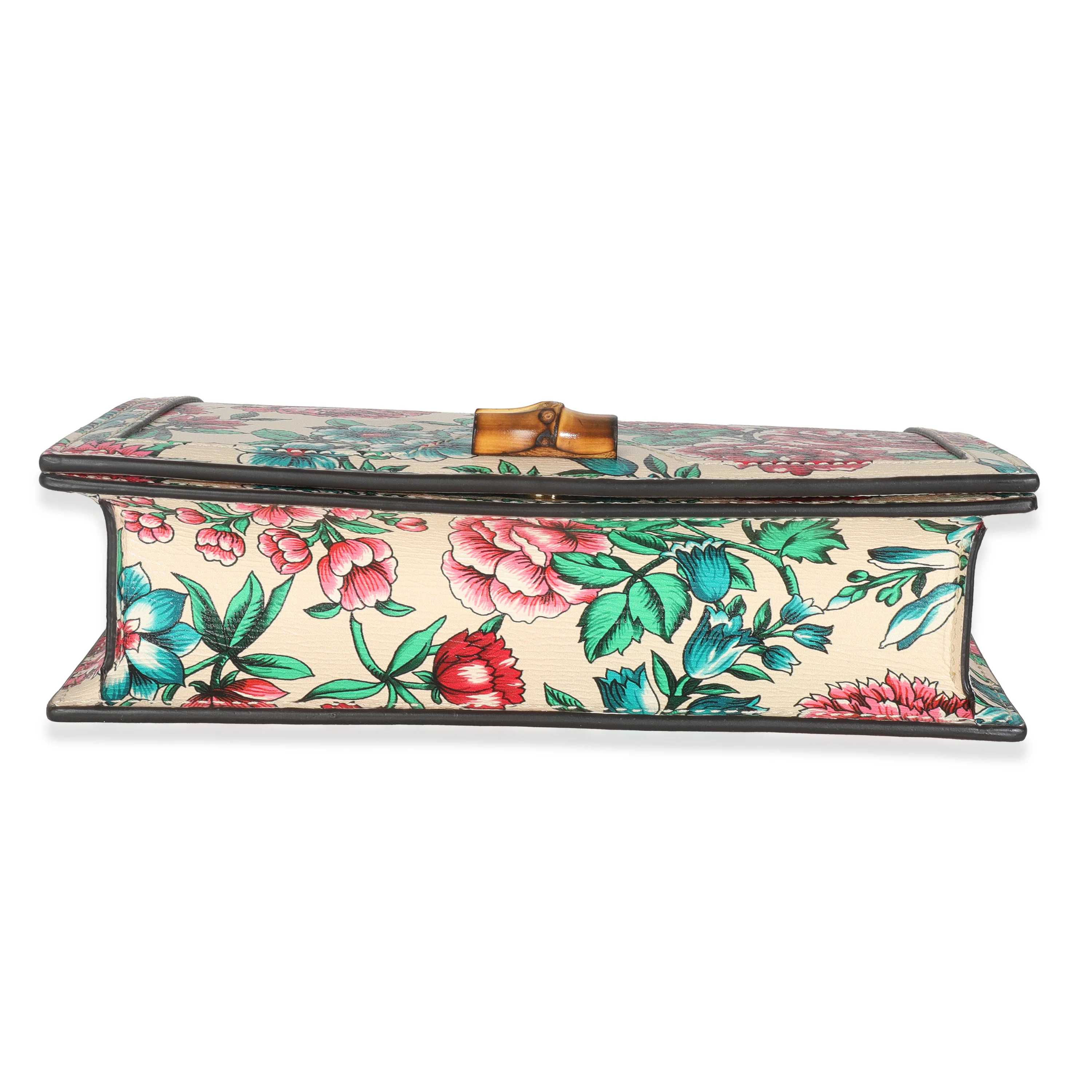 New Shanghai Floral Calfskin Bamboo Diana Chain Wallet - Image 5