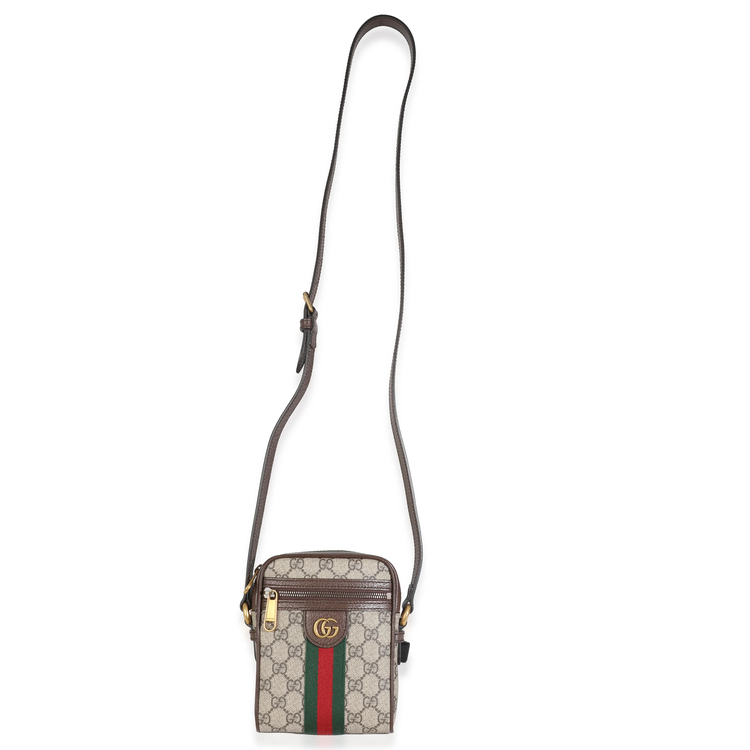 Brown GG Supreme Monogram Web Mini Ophidia Messenger - Image 8