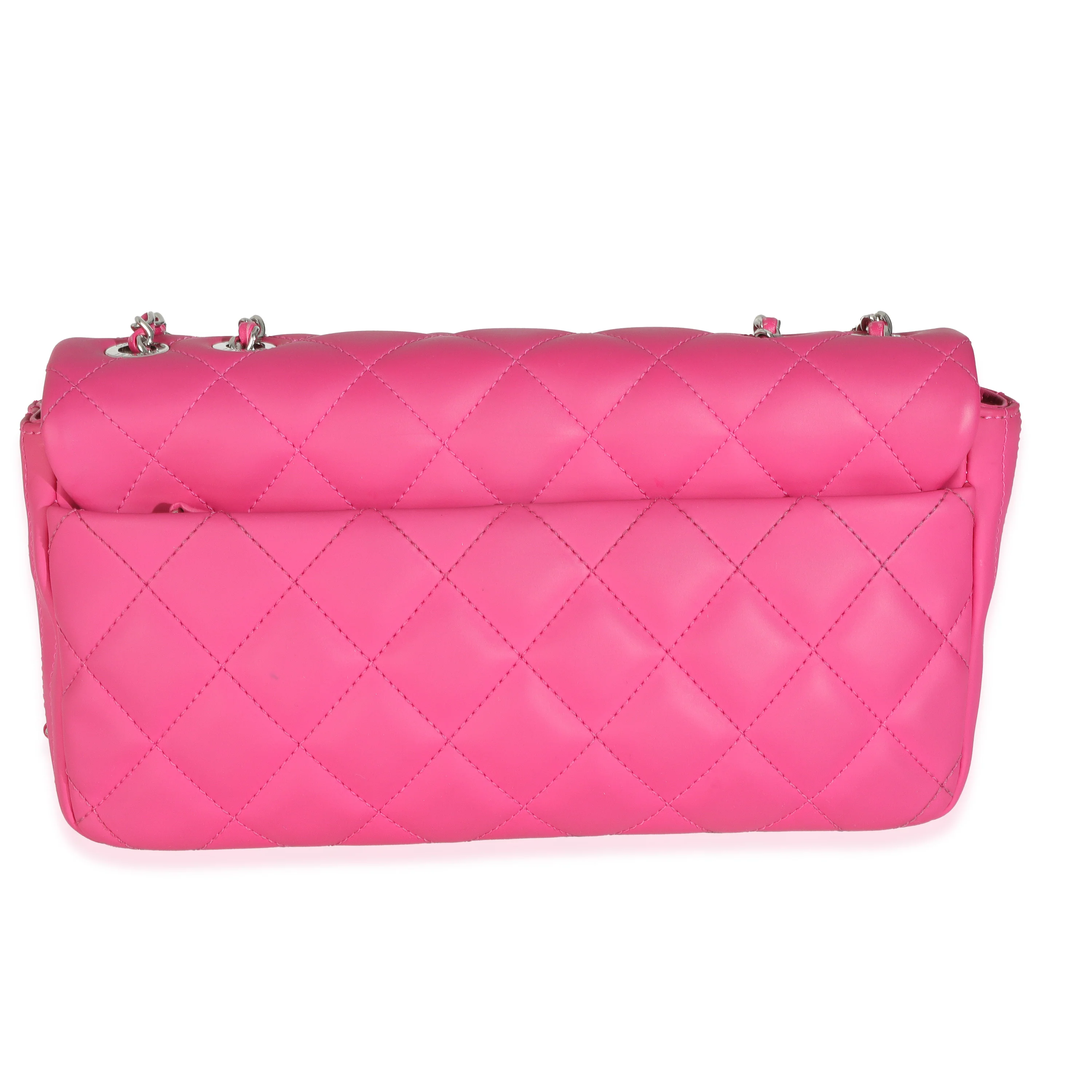 Pink Rubber Quilted Lambskin Medium Coco Rain Flap Bag - Image 4