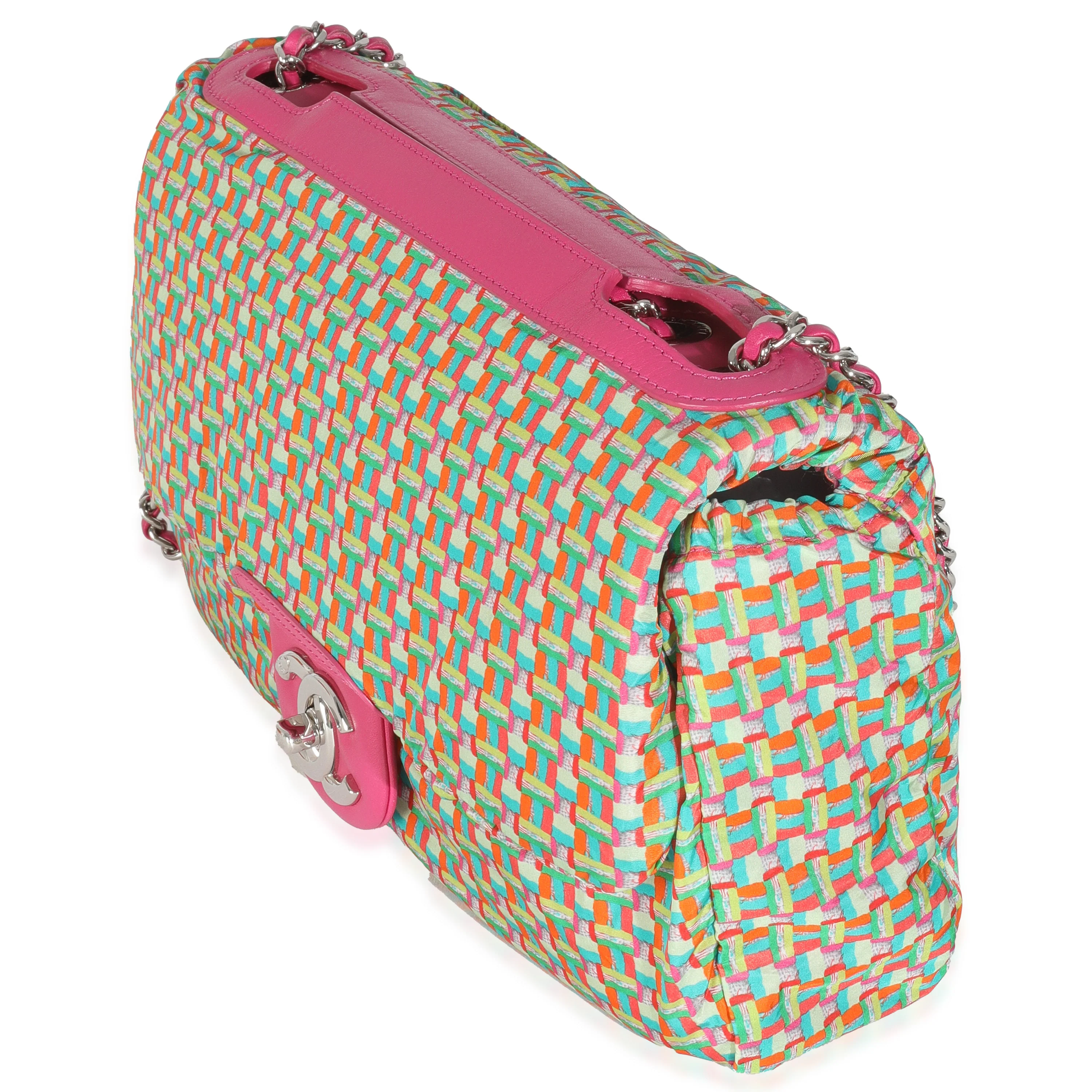 Pink Rubber Quilted Lambskin Medium Coco Rain Flap Bag - Image 8