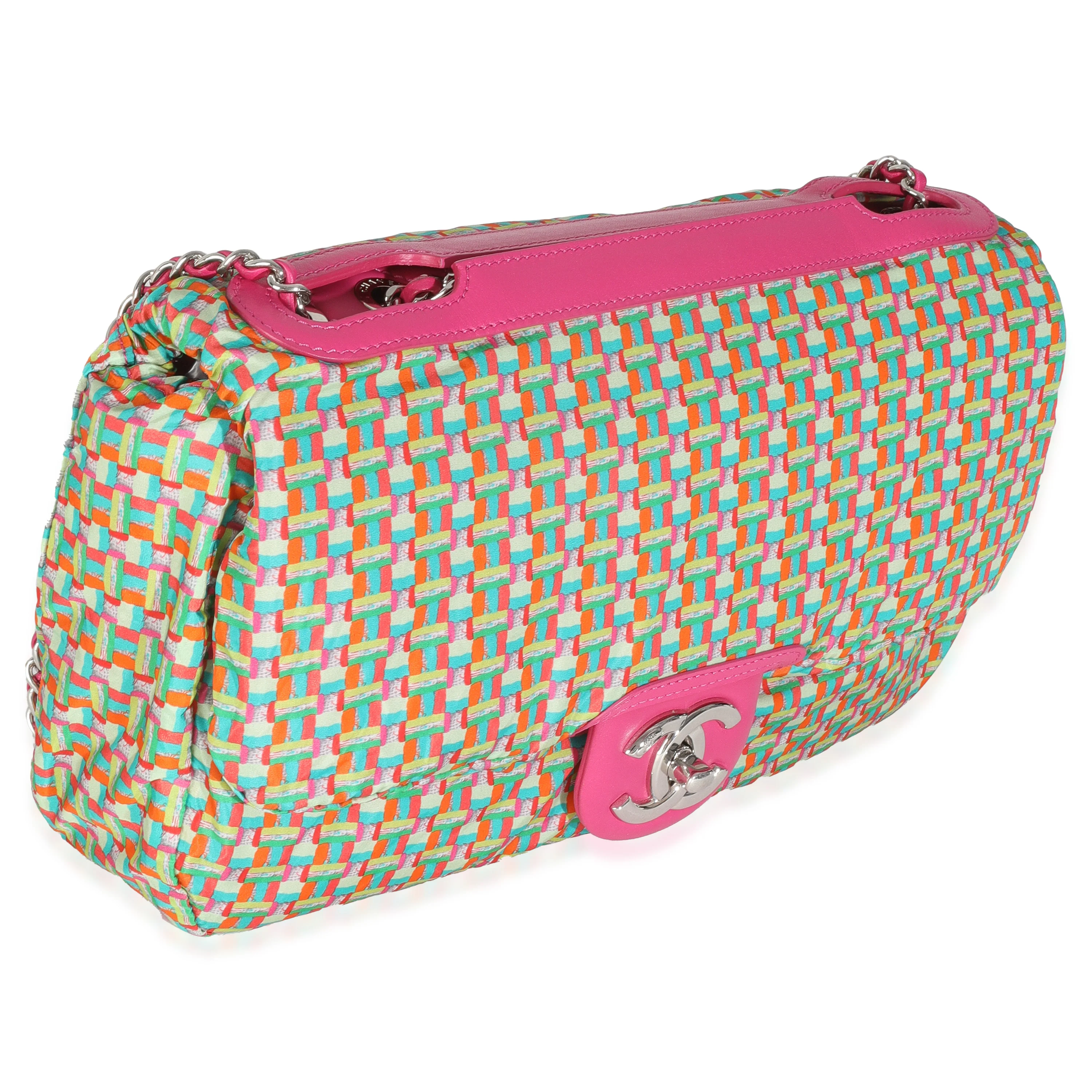 Pink Rubber Quilted Lambskin Medium Coco Rain Flap Bag - Image 9
