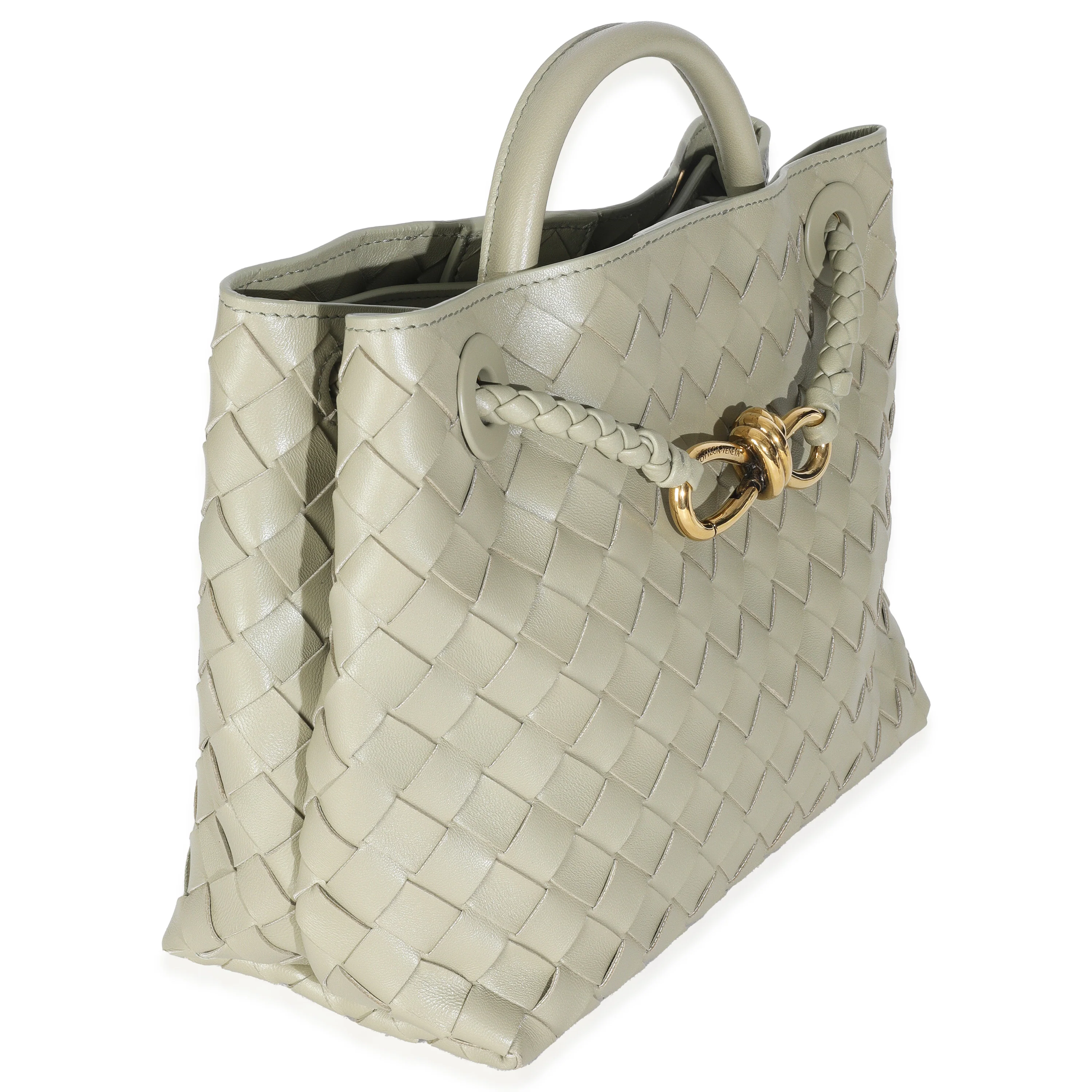 Travertine Nappa Intrecciato Small Andiamo Bag - Image 3