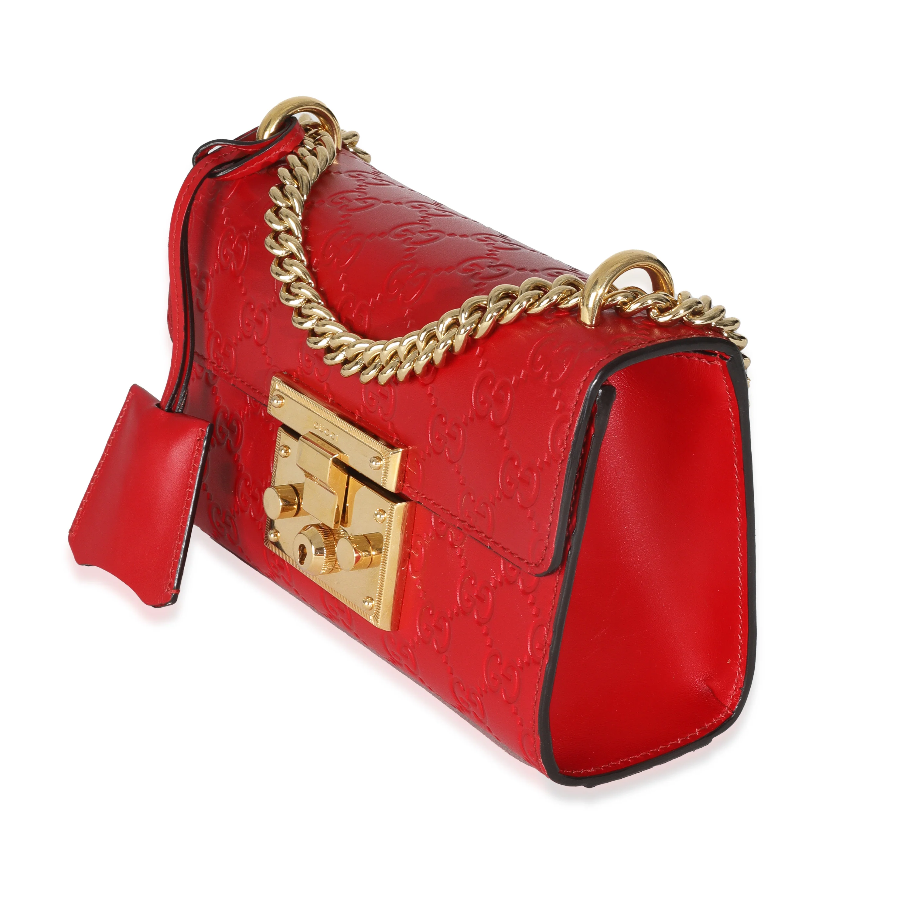 Red Guccissima Small Padlock Shoulder Bag - Image 2