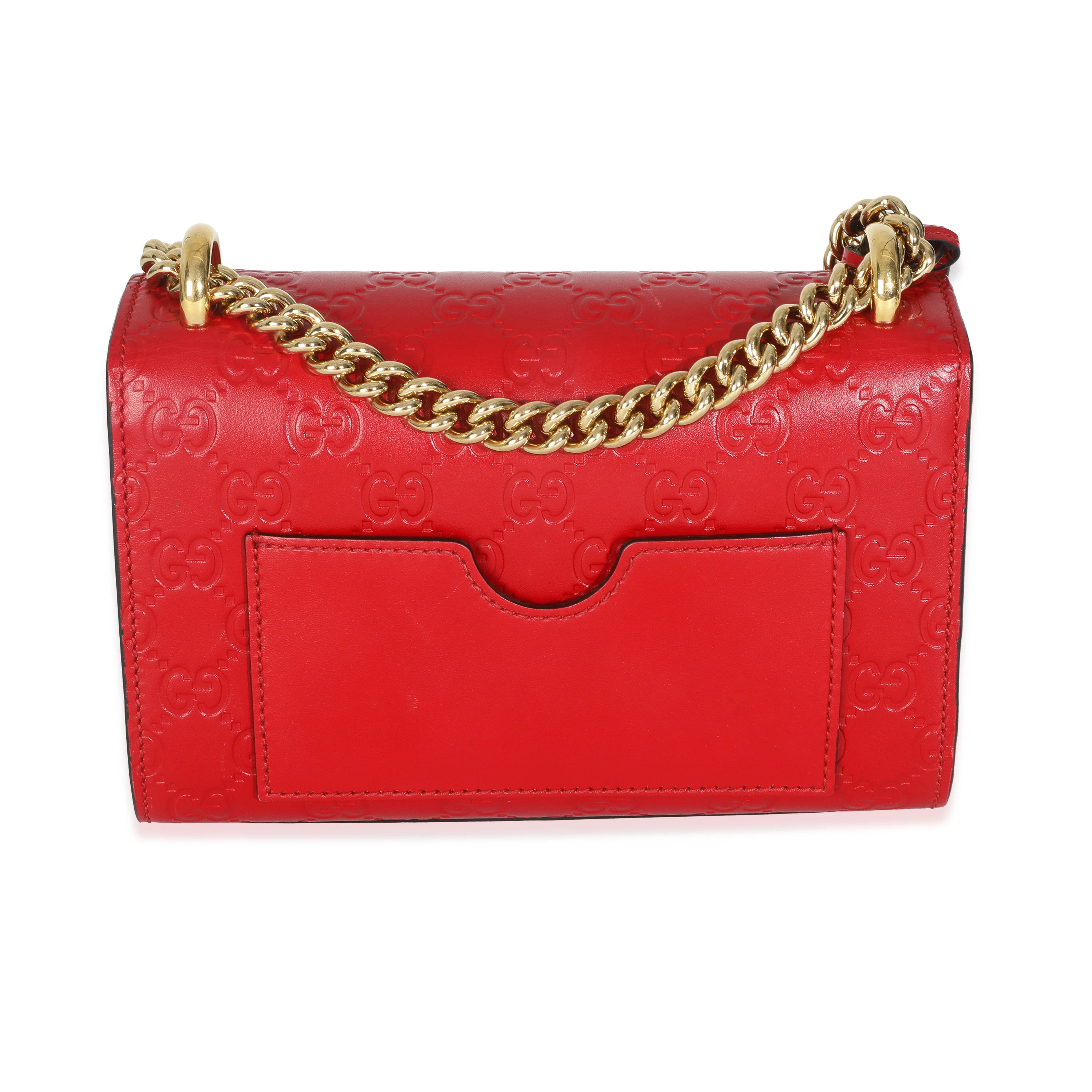 Red Guccissima Small Padlock Shoulder Bag - Image 4