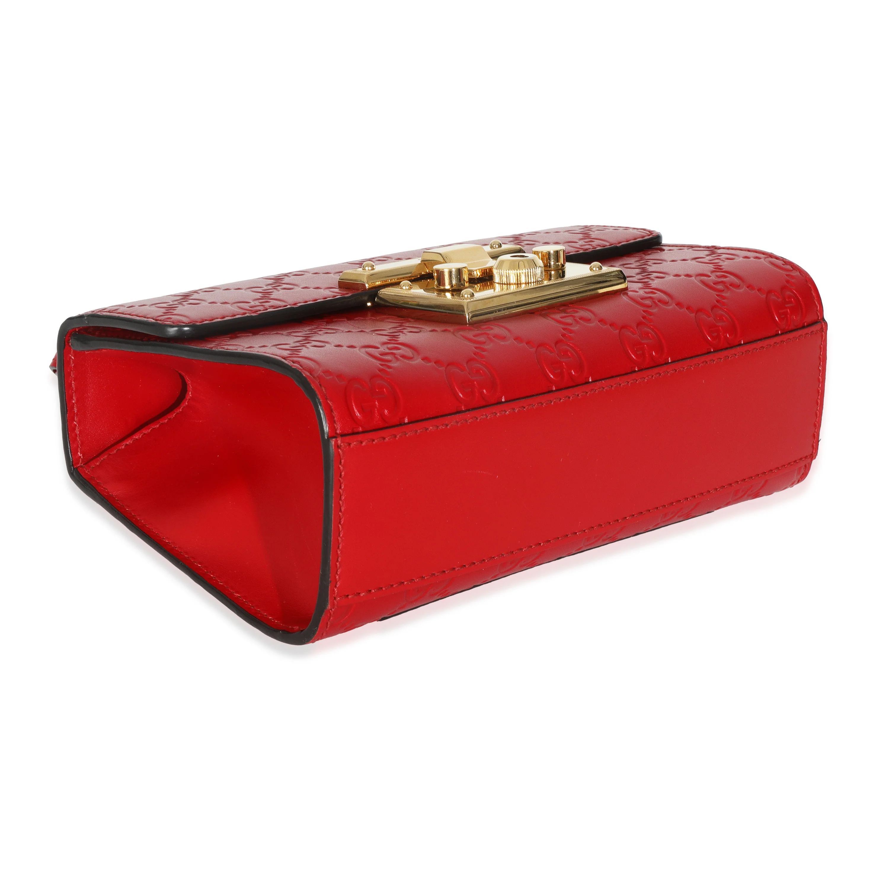 Red Guccissima Small Padlock Shoulder Bag - Image 6
