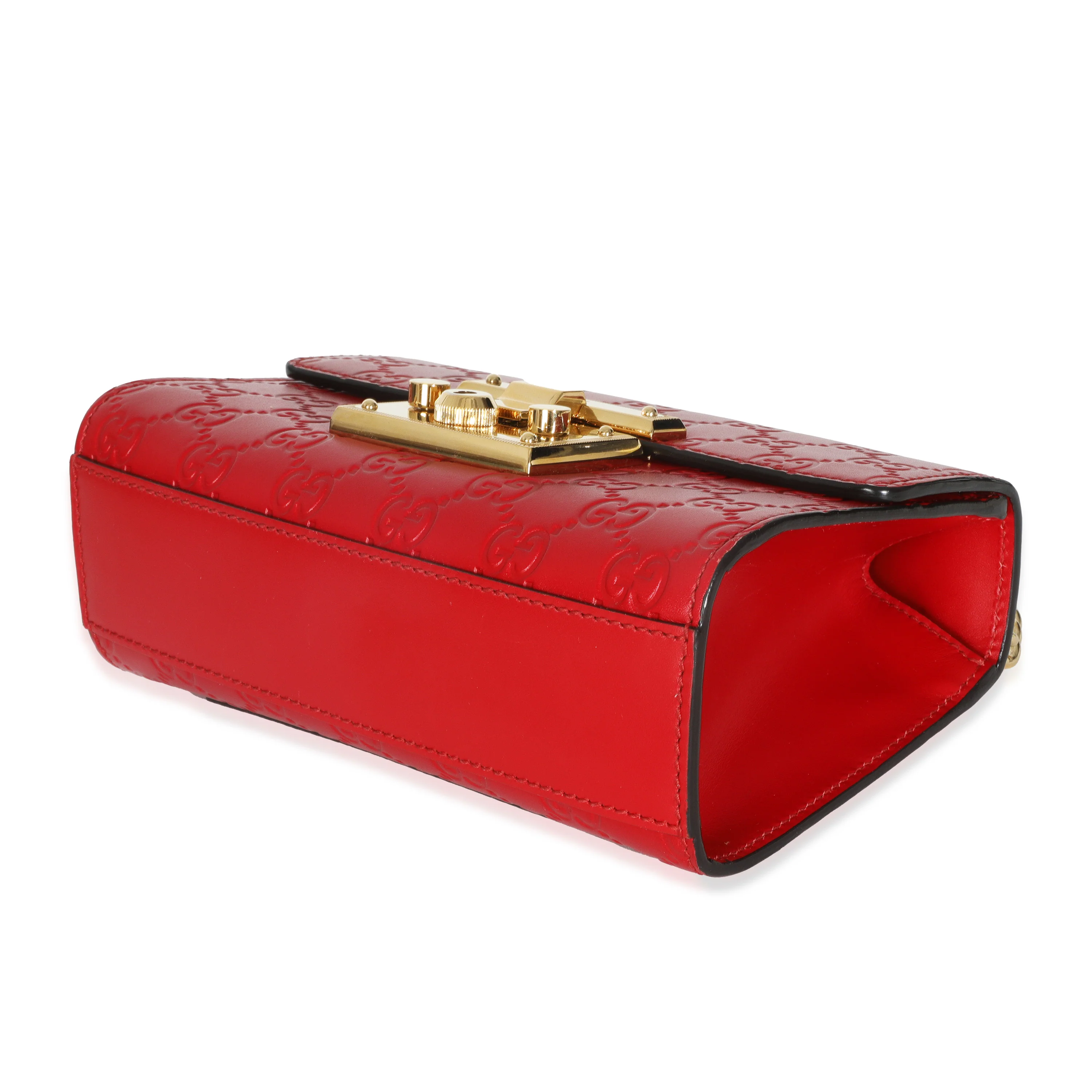 Red Guccissima Small Padlock Shoulder Bag - Image 7