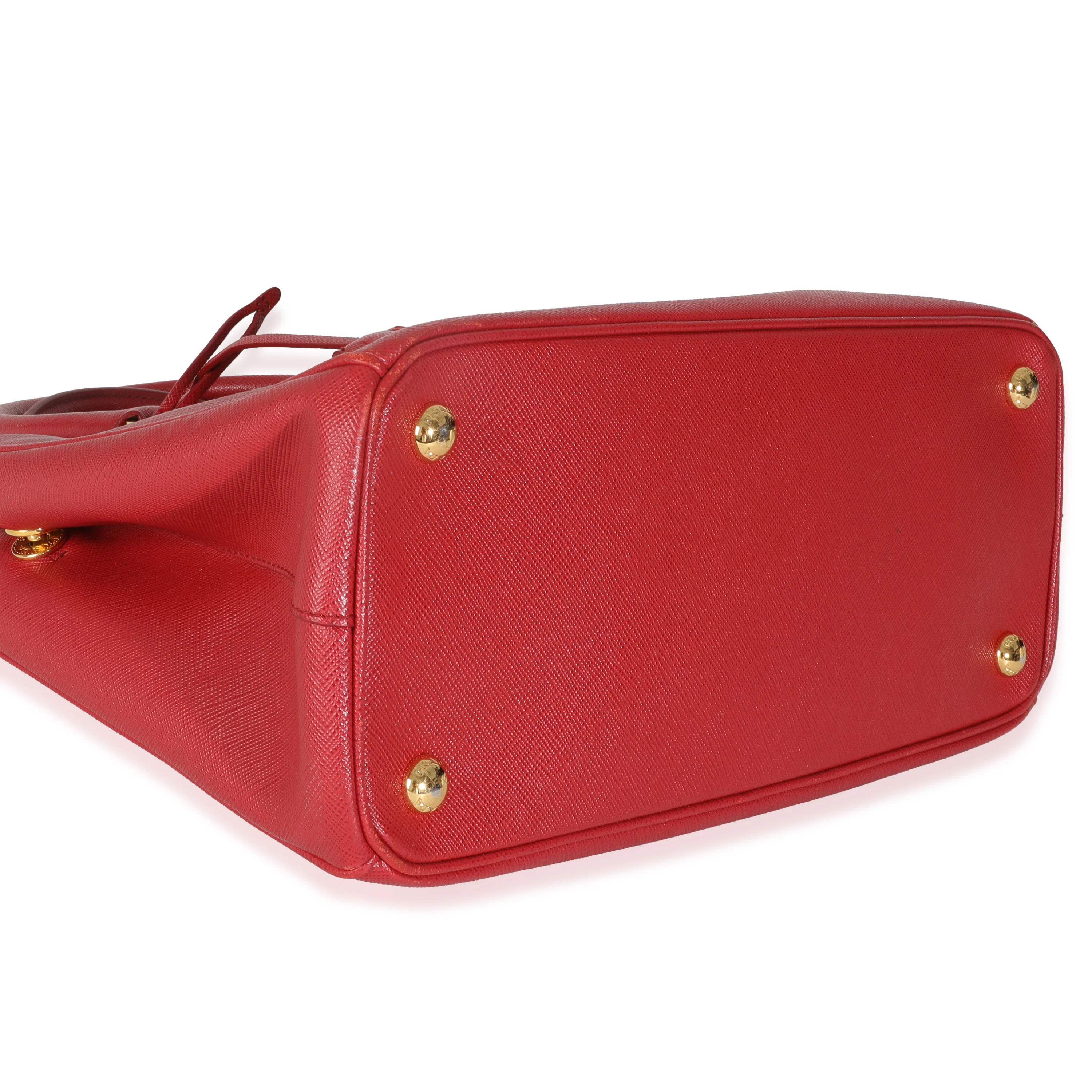 Red Saffiano Small Double Zip Tote - Image 7