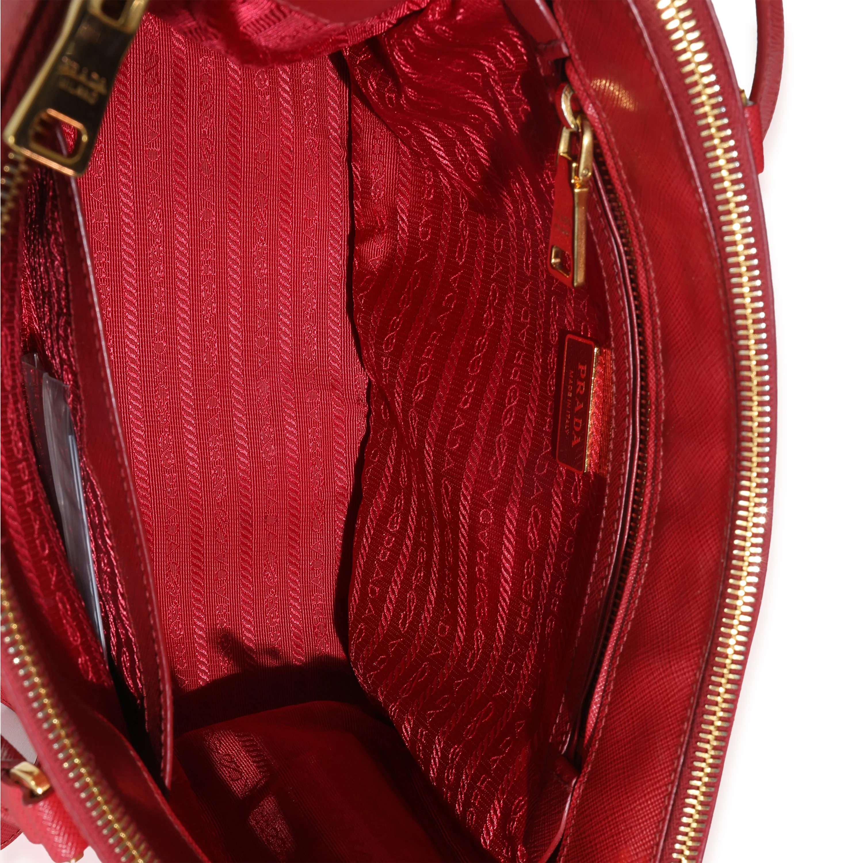 Red Saffiano Small Double Zip Tote - Image 8