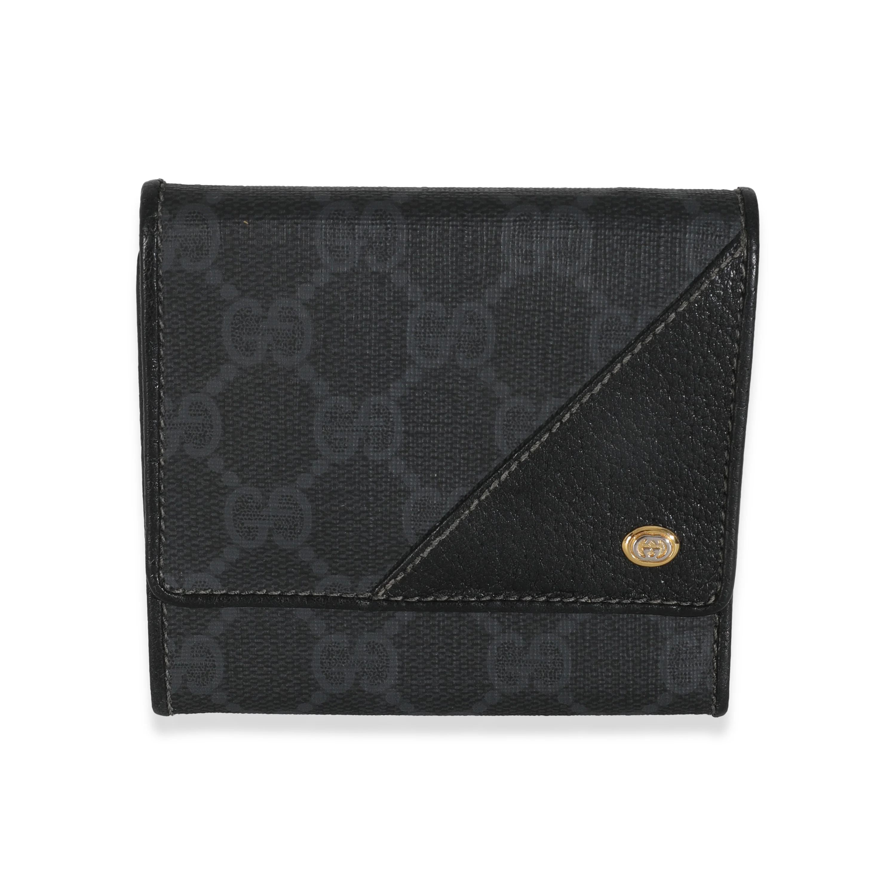 Vintage Black GG Canvas Bi Fold Wallet