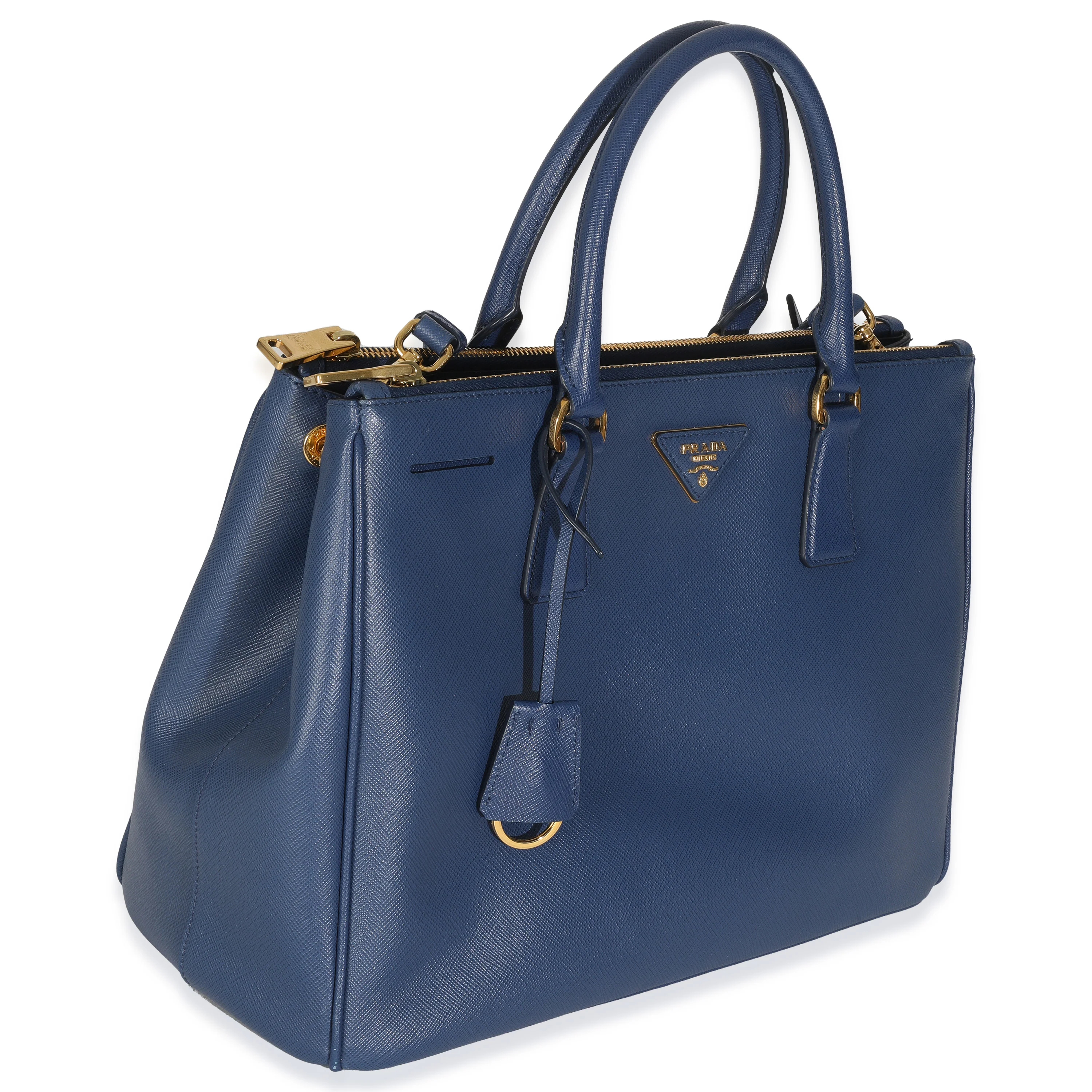 Navy Saffiano Medium Galleria Double Zip Tote - Image 3