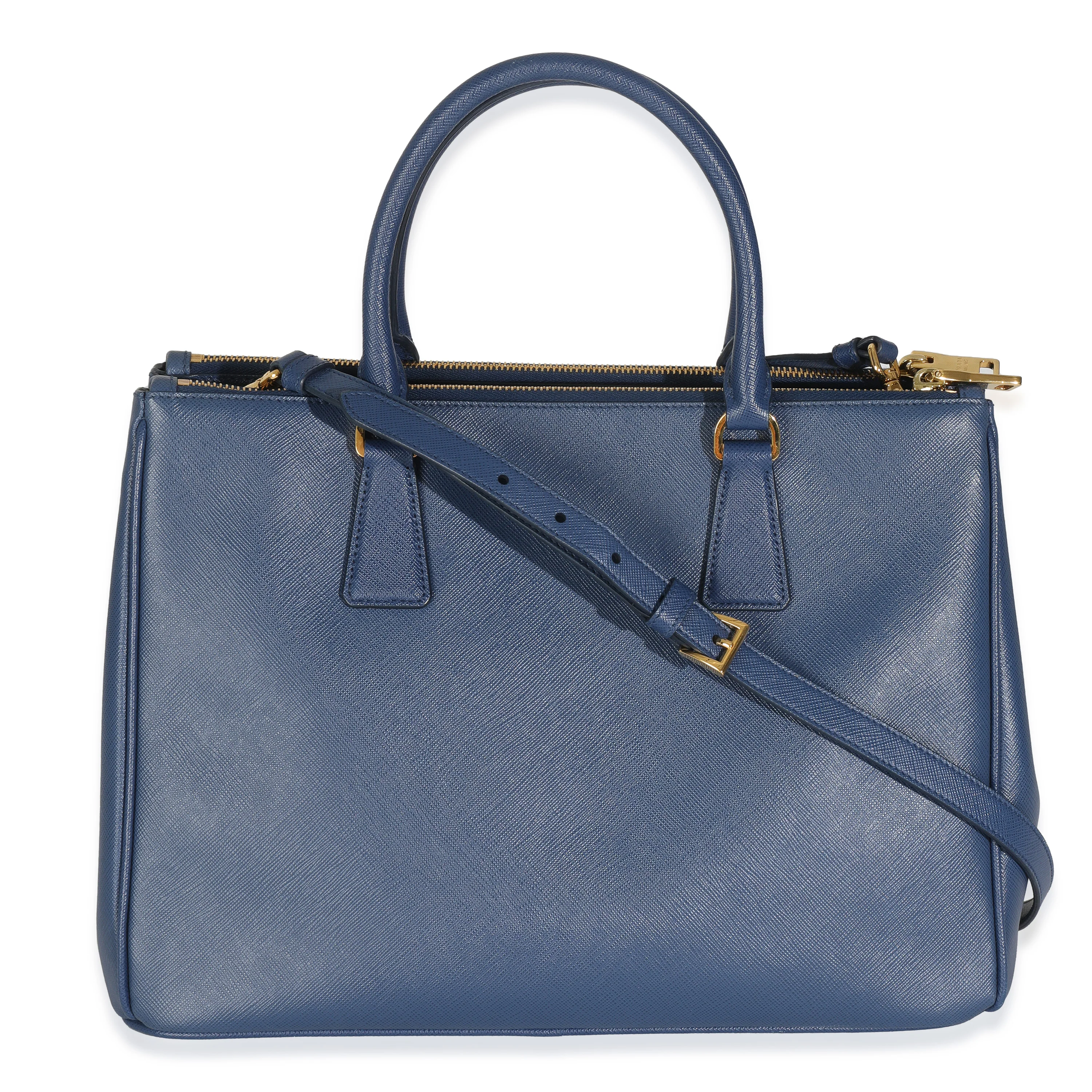 Navy Saffiano Medium Galleria Double Zip Tote - Image 4