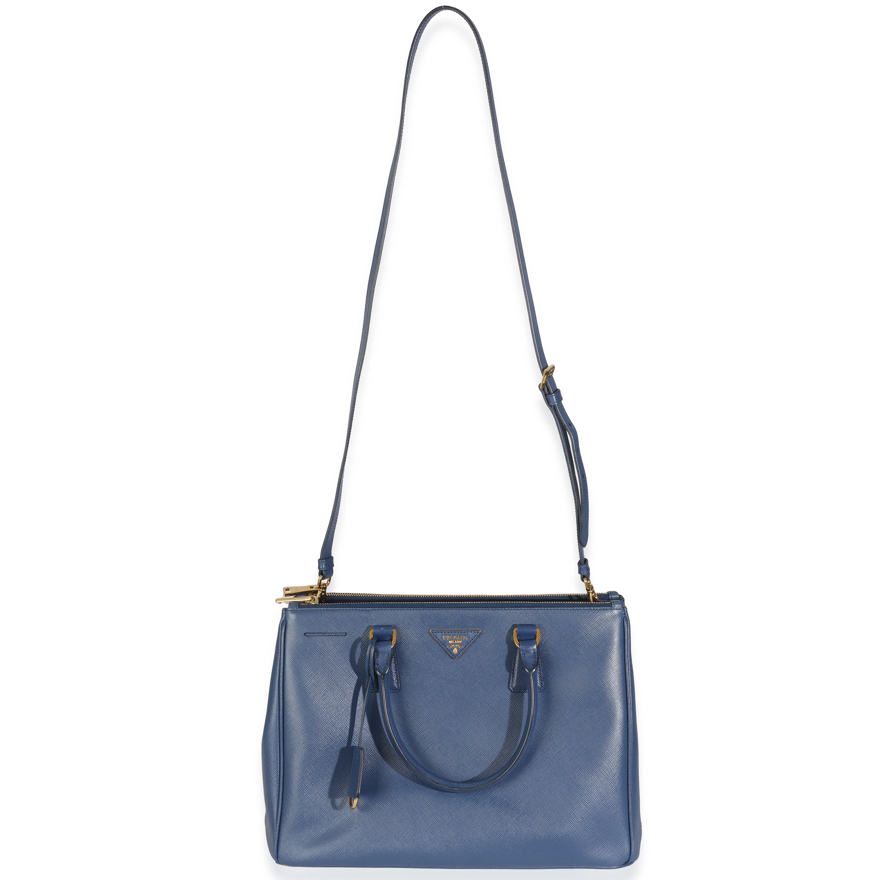 Navy Saffiano Medium Galleria Double Zip Tote - Image 8
