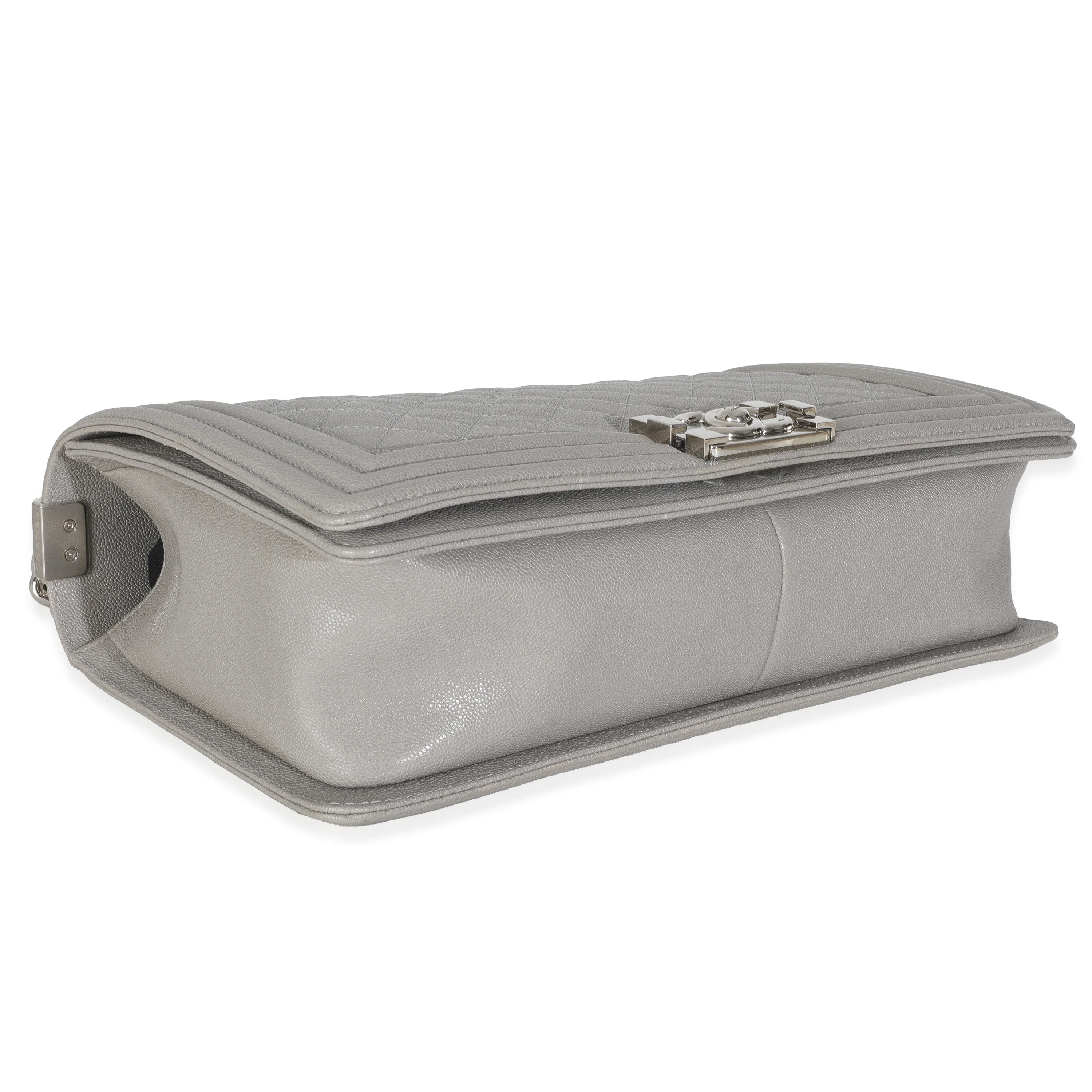 Grey Quilted Caviar New Medium Boy Handbag - Image 6