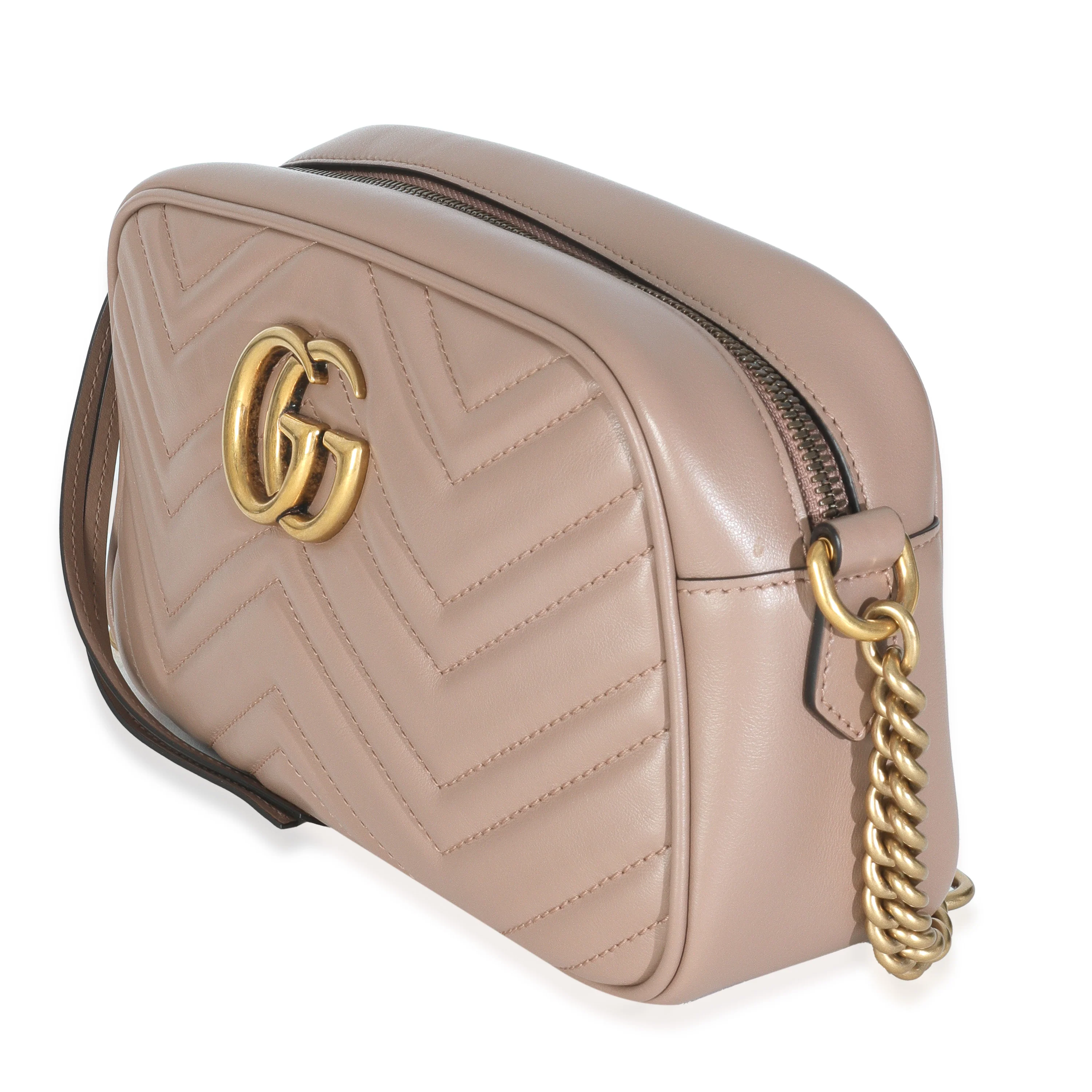 Dusty Pink Matelasse Calfskin Small GG Marmont Camera Bag - Image 2