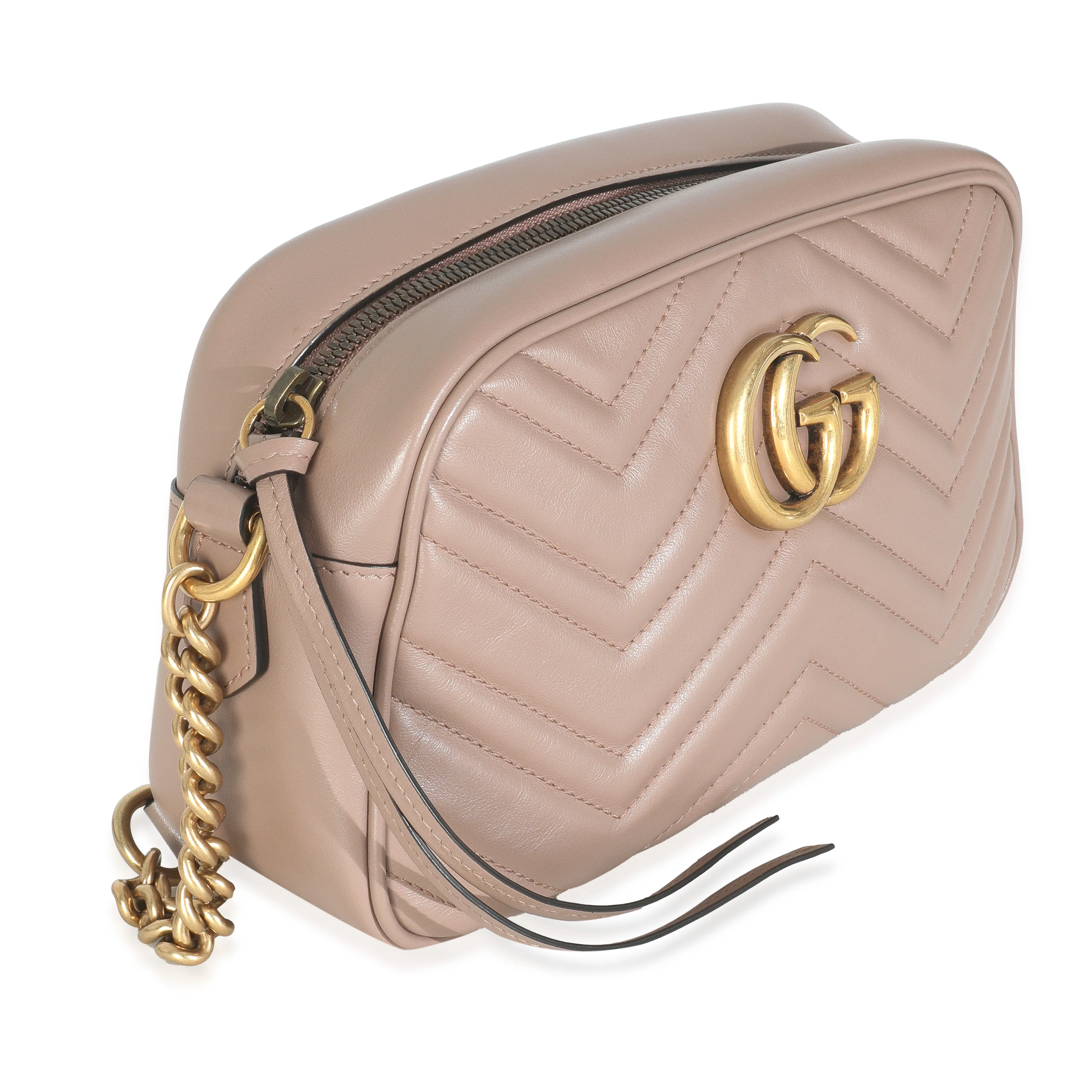 Dusty Pink Matelasse Calfskin Small GG Marmont Camera Bag - Image 3
