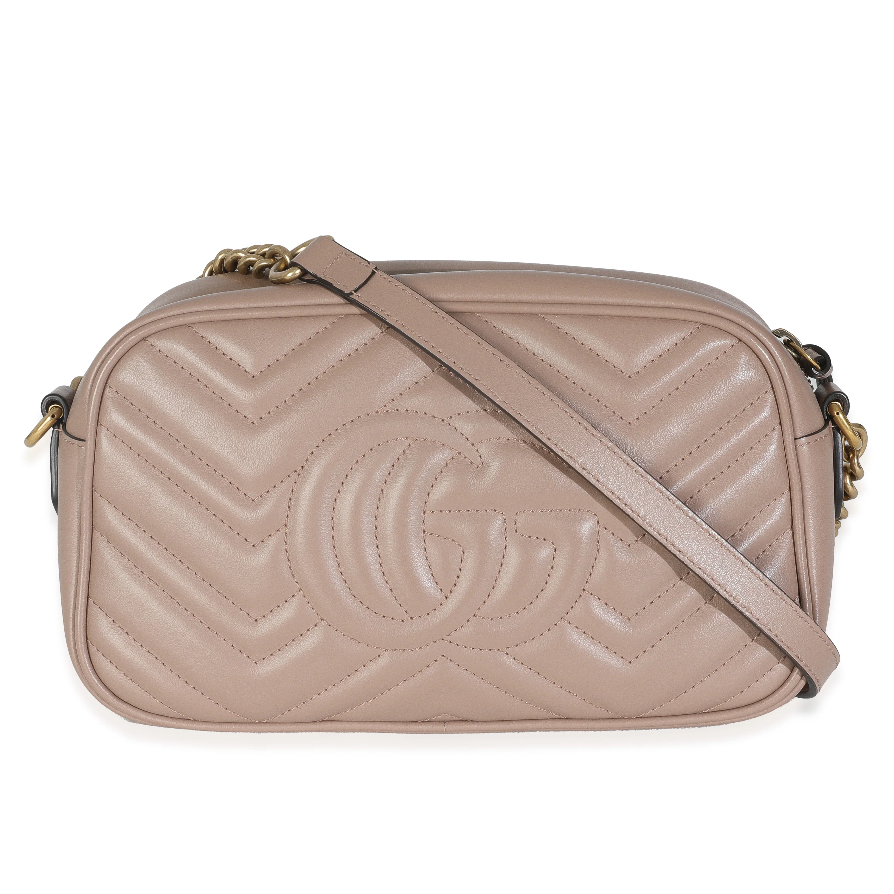 Dusty Pink Matelasse Calfskin Small GG Marmont Camera Bag - Image 4