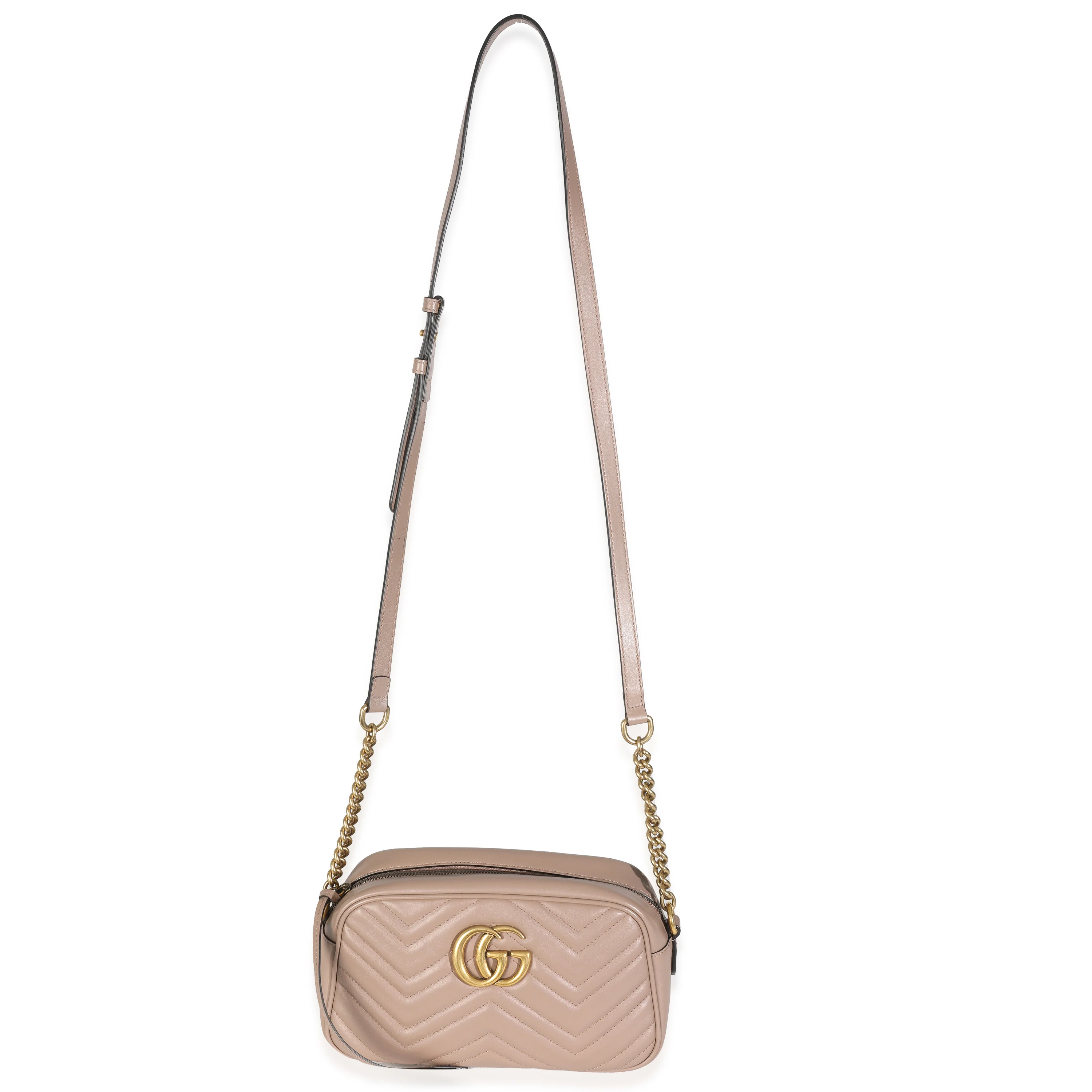 Dusty Pink Matelasse Calfskin Small GG Marmont Camera Bag - Image 8