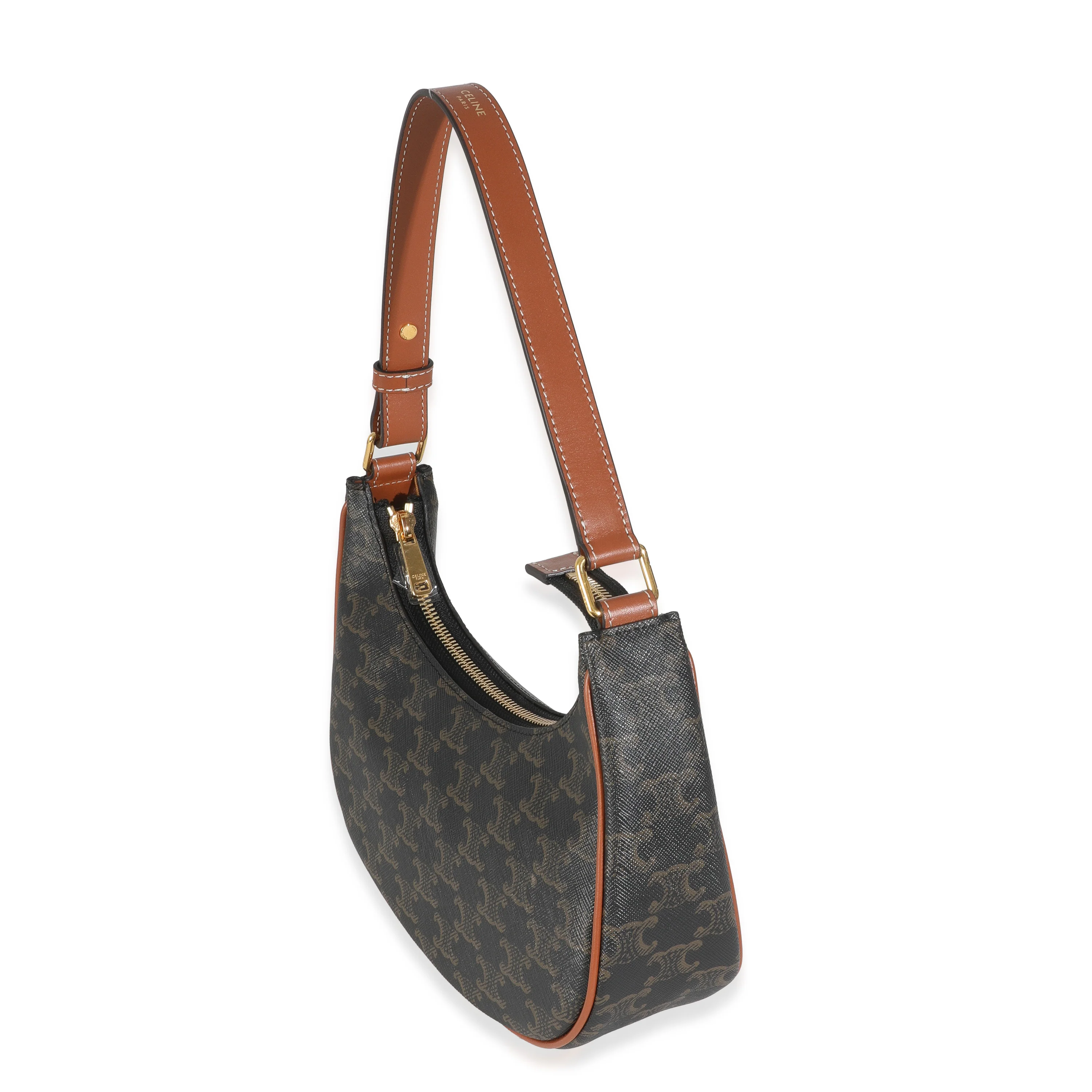 Tan Triomphe Canvas Calfskin Medium Ava Shoulder Bag - Image 2