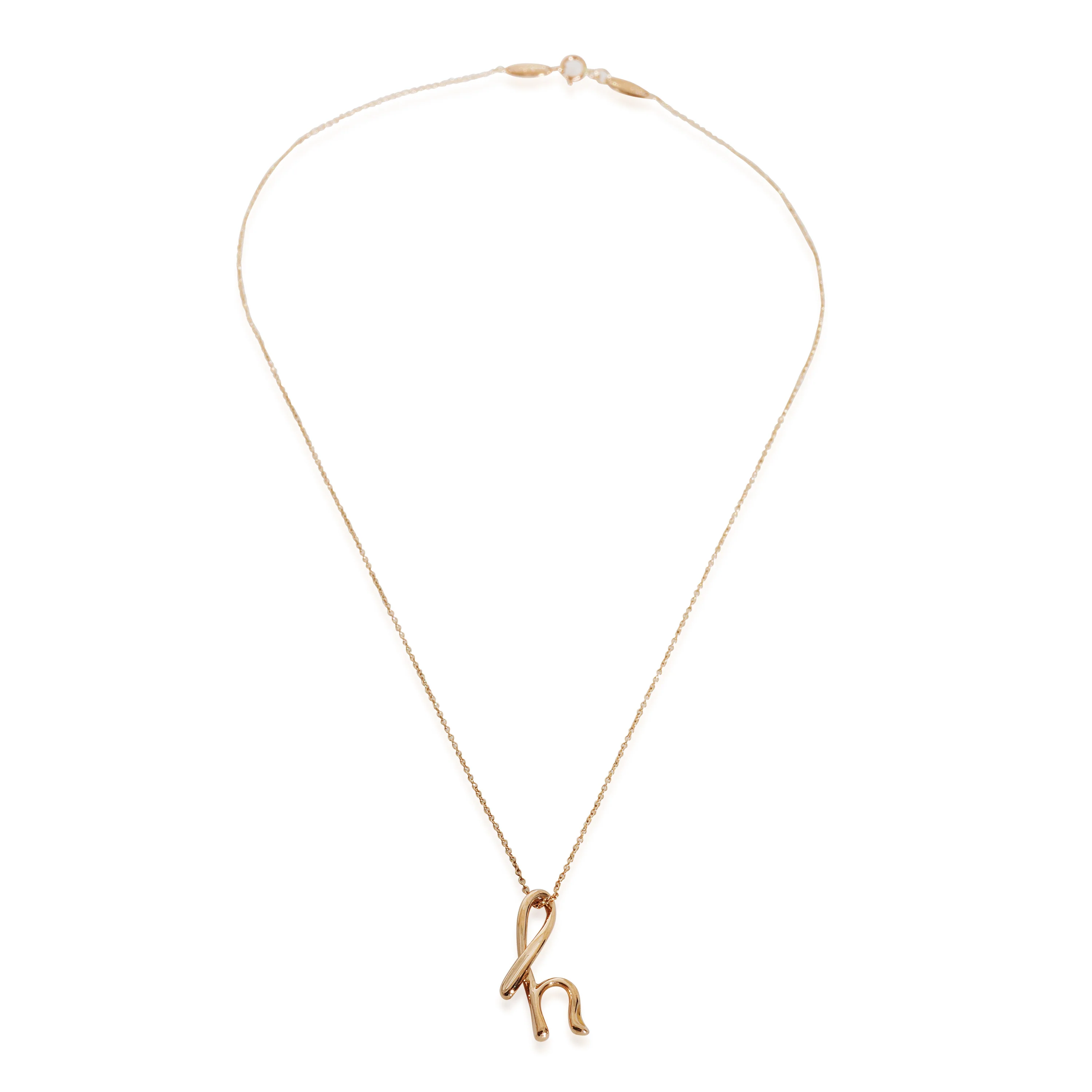 Rose Gold Elsa Peretti Mini Alphabet Pendant - Image 2