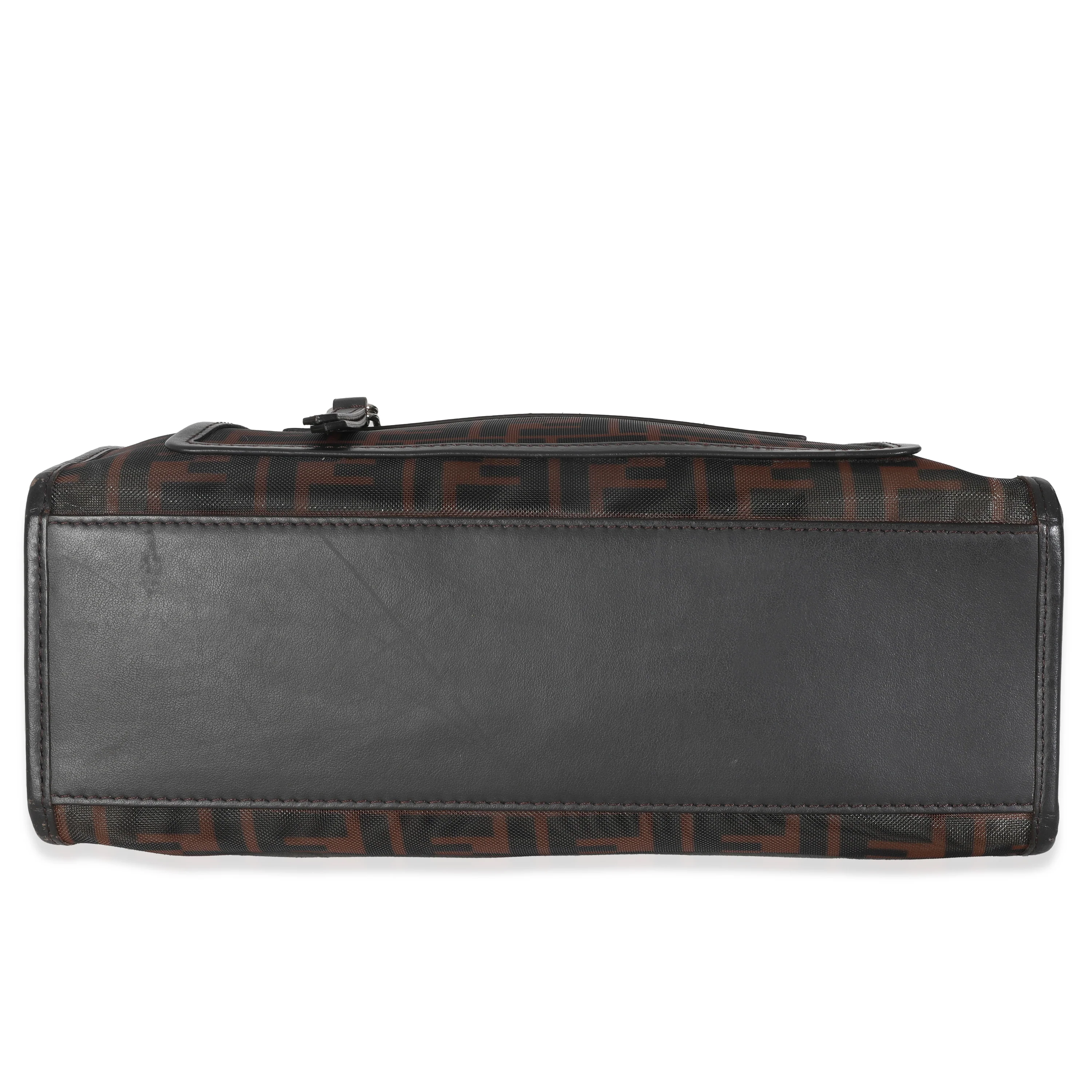 Tobacco Zucca Mesh Nylon Leather Small Runaway Shopper - Image 5