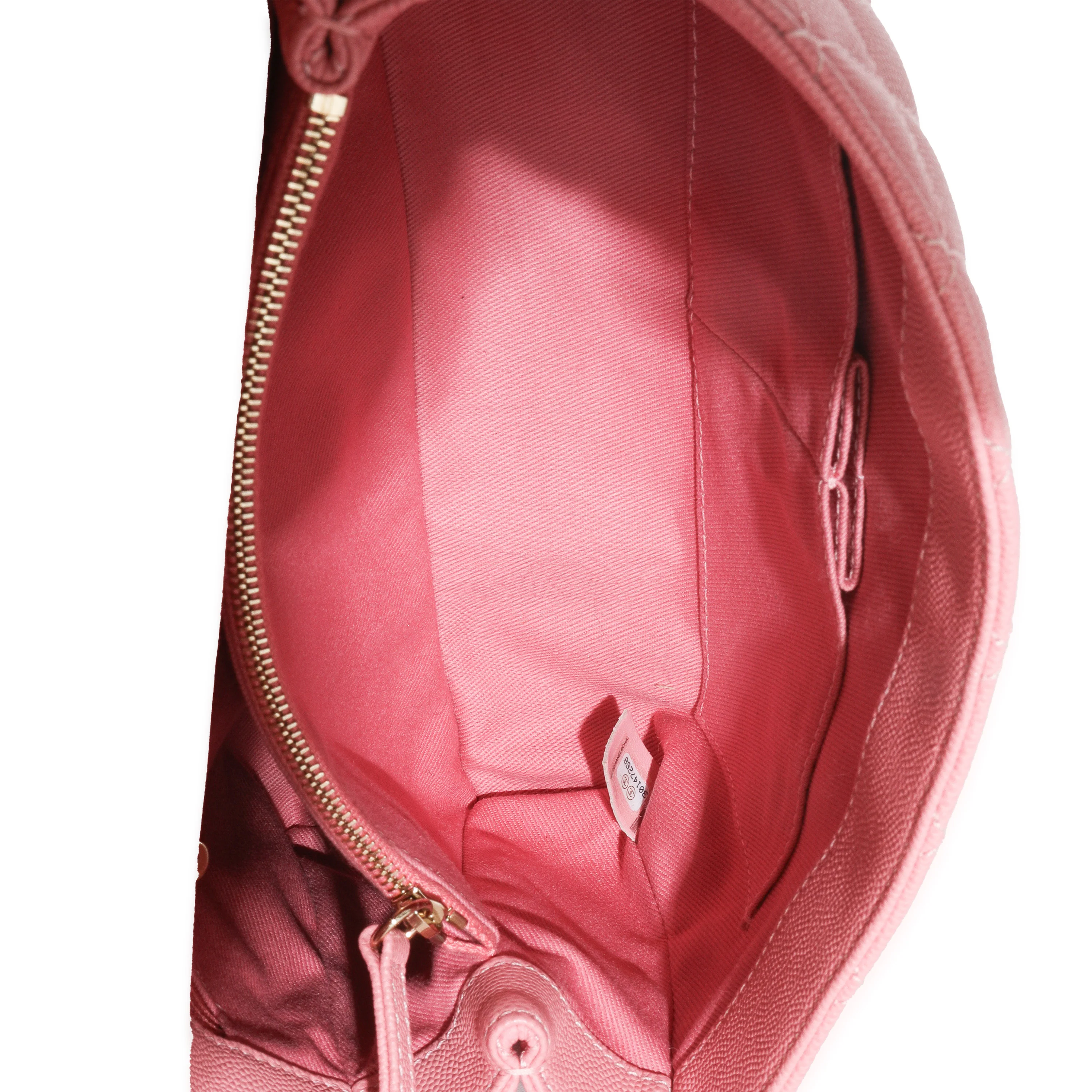 Pink Quilted Caviar Medium Coco Top Handle Bag - Image 9