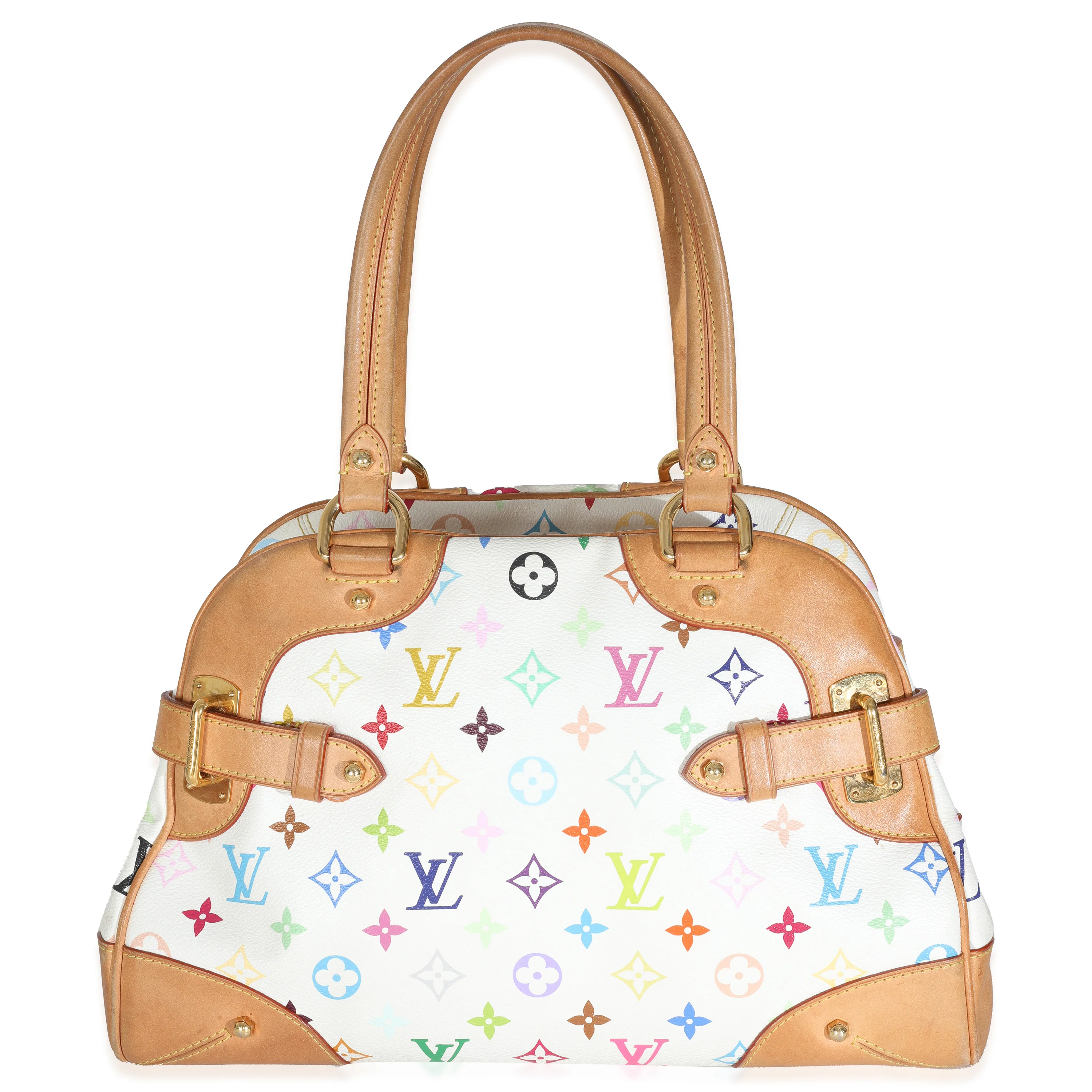 White Monogram Multicolor Canvas Claudia