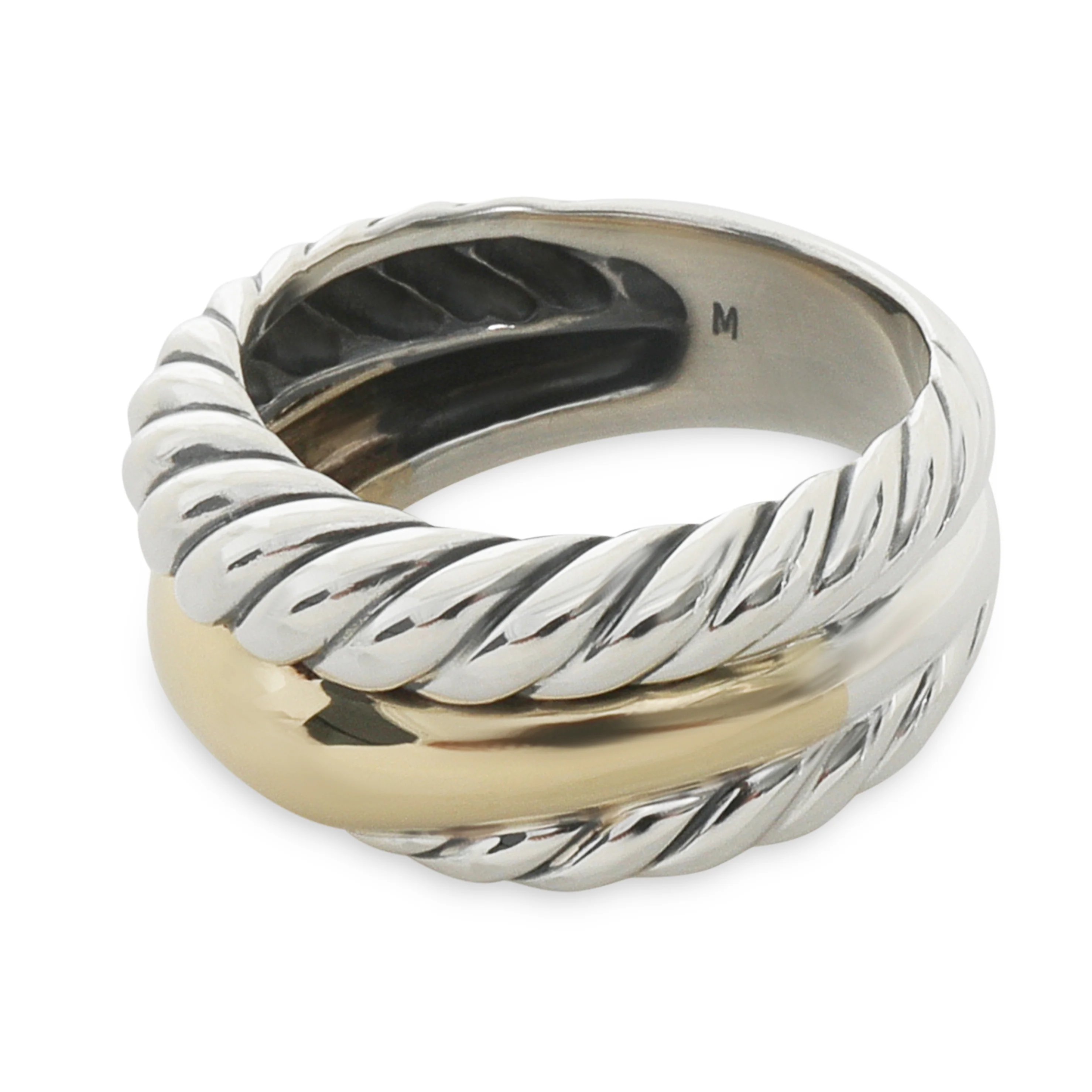 Yellow Gold & Sterling Silver Twisted Sculpted Cable Ring - Image 2