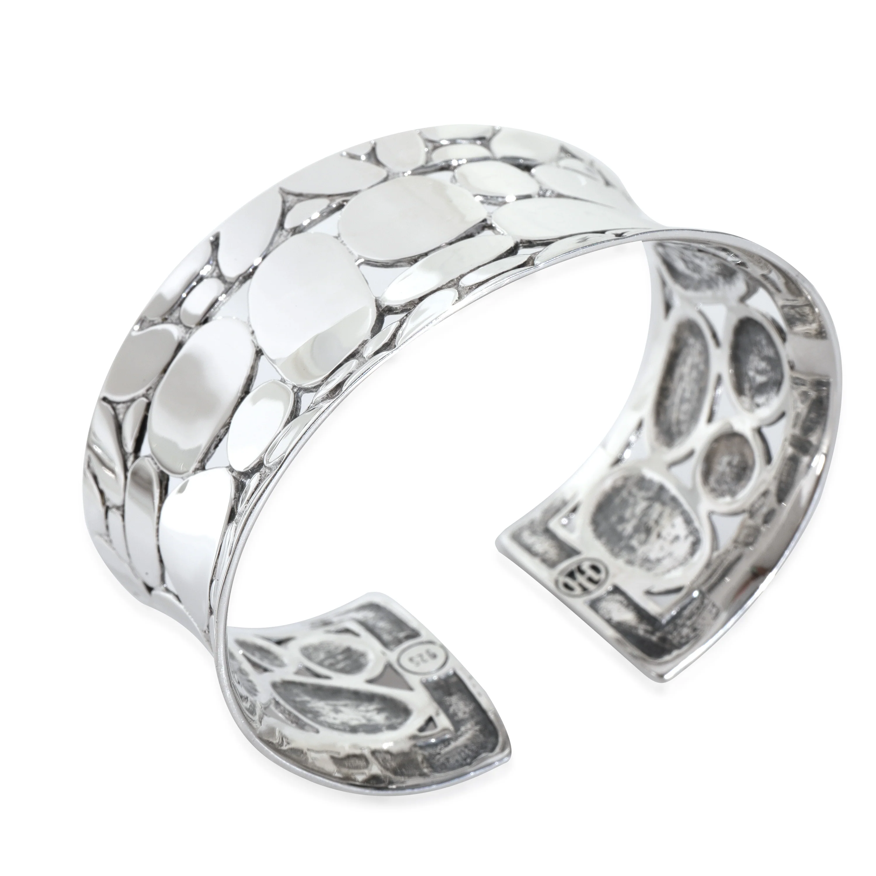 Sterling Silver Kali Pebble Wide Cuff Bracelet - Image 3