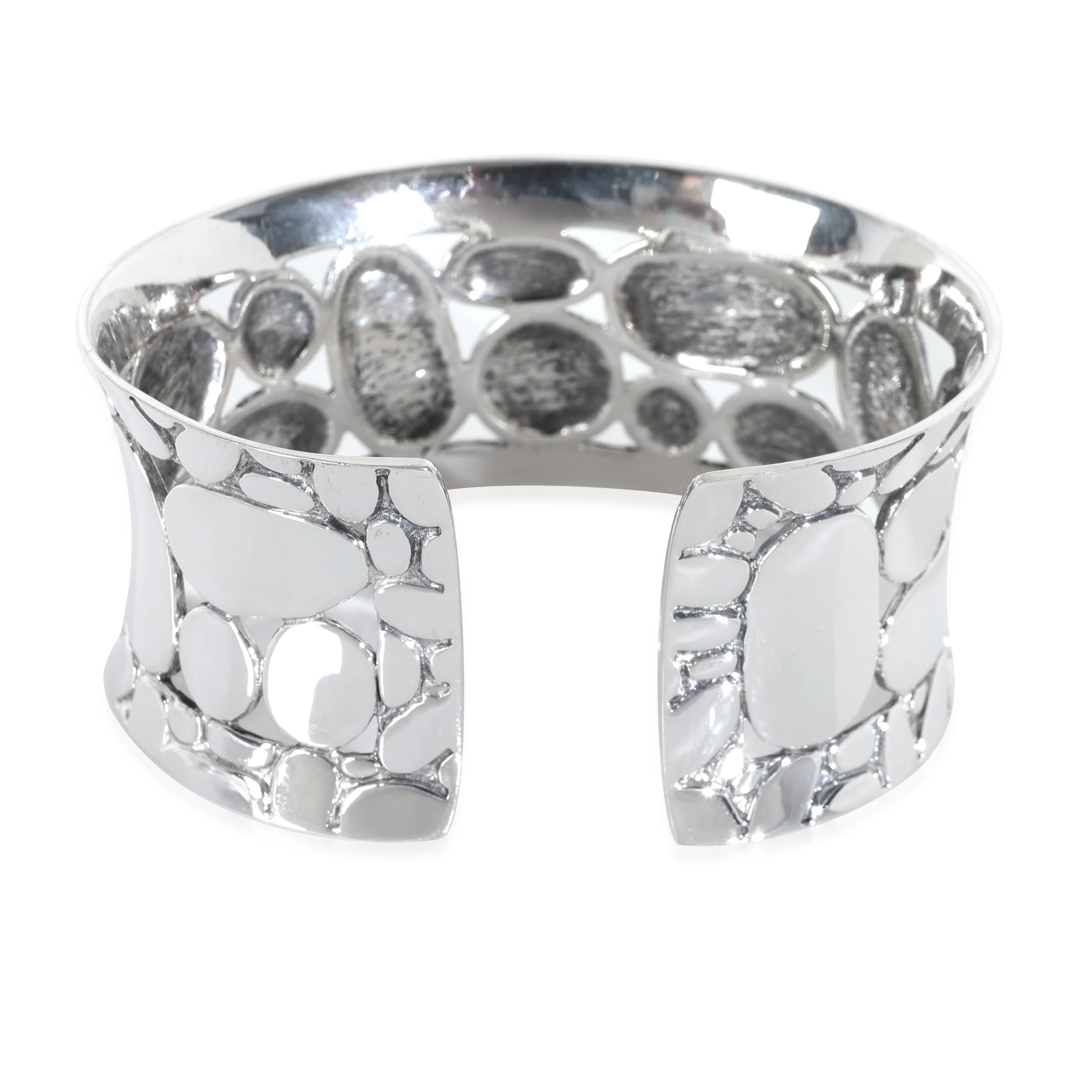 Sterling Silver Kali Pebble Wide Cuff Bracelet - Image 4