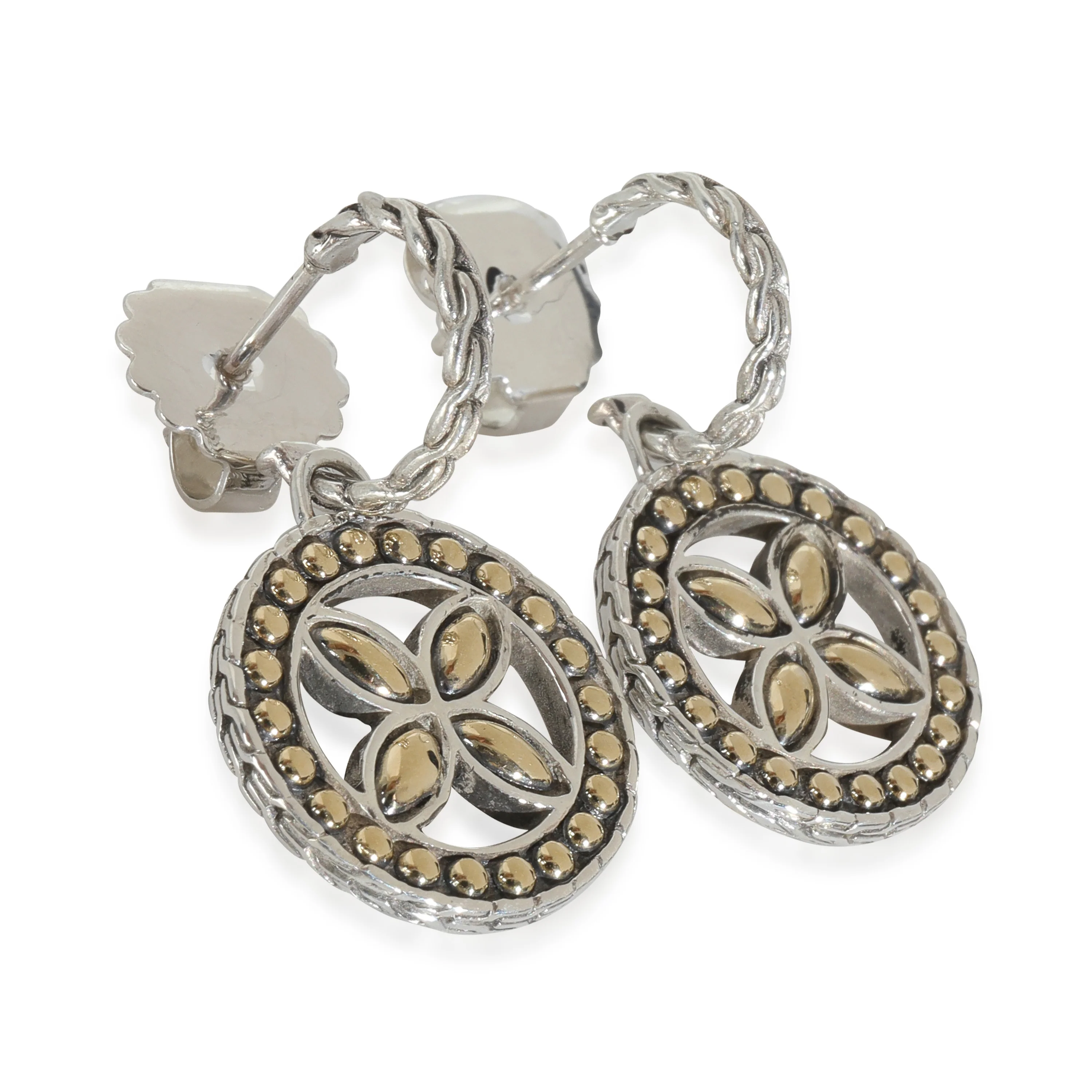 Yellow Gold & Sterling Silver  Kali Flower Earrings - Image 2