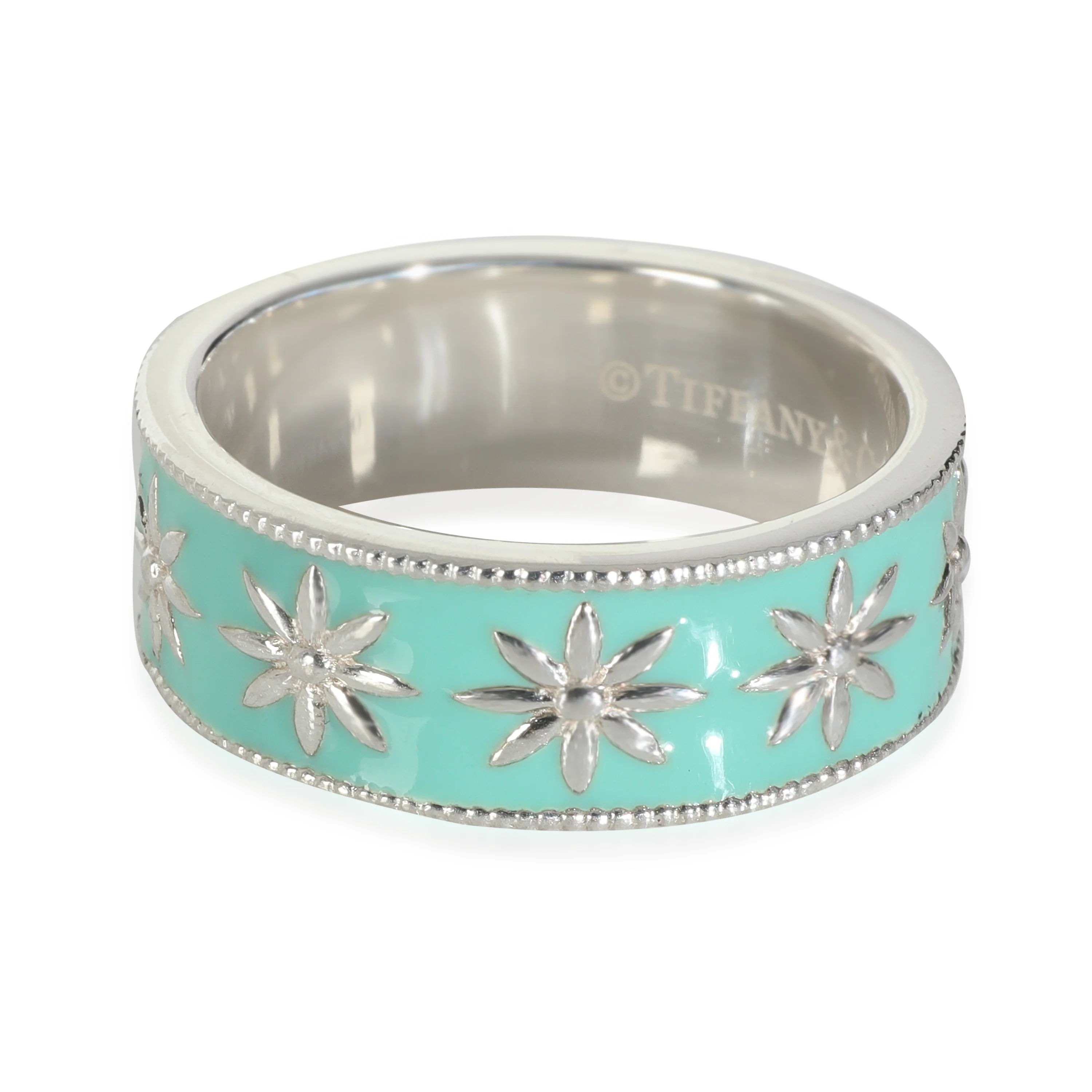 Sterling Silver  Enamel Daisy Ring