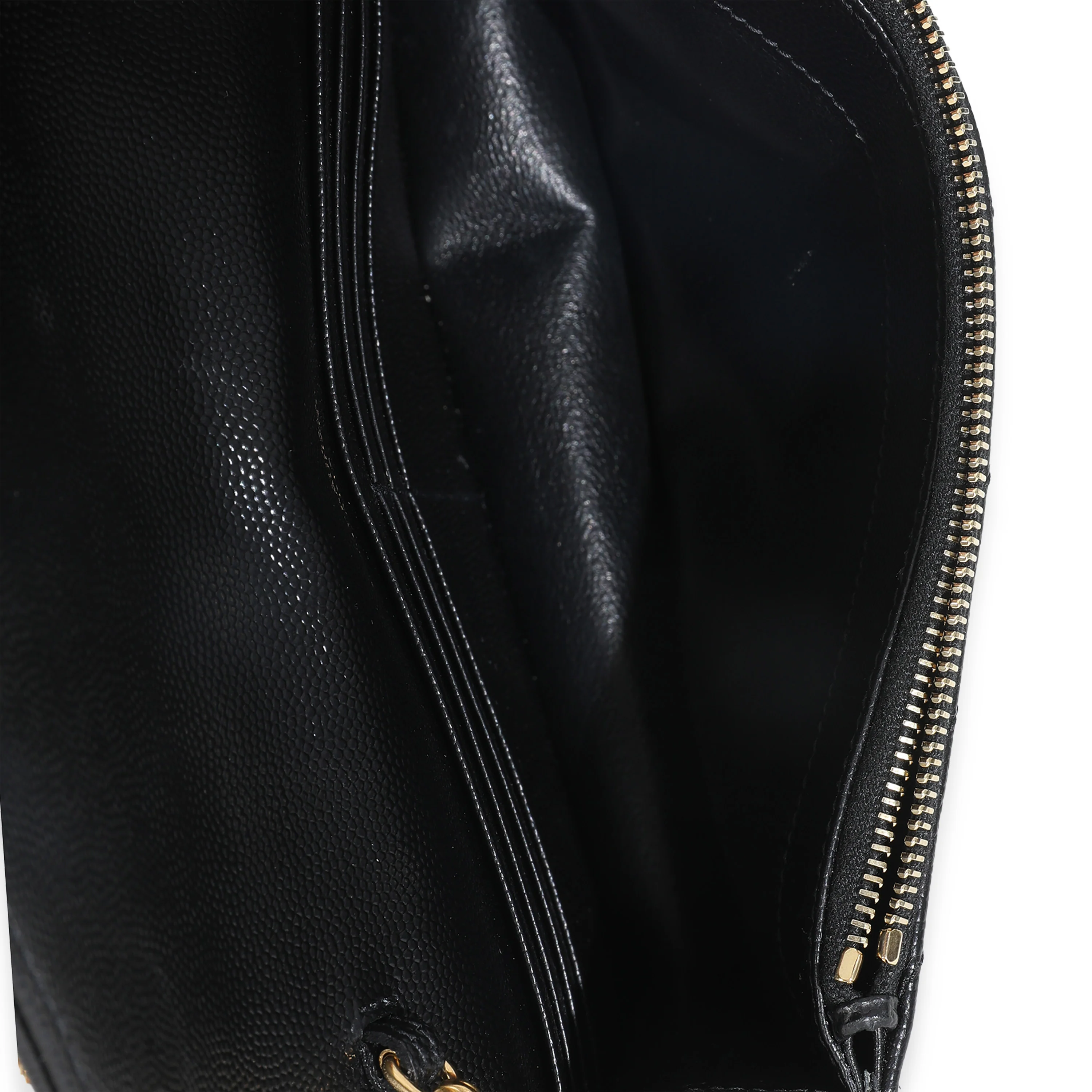 Black Grain De Poudre Matelasse Chevron Monogram Chain Wallet - Image 9