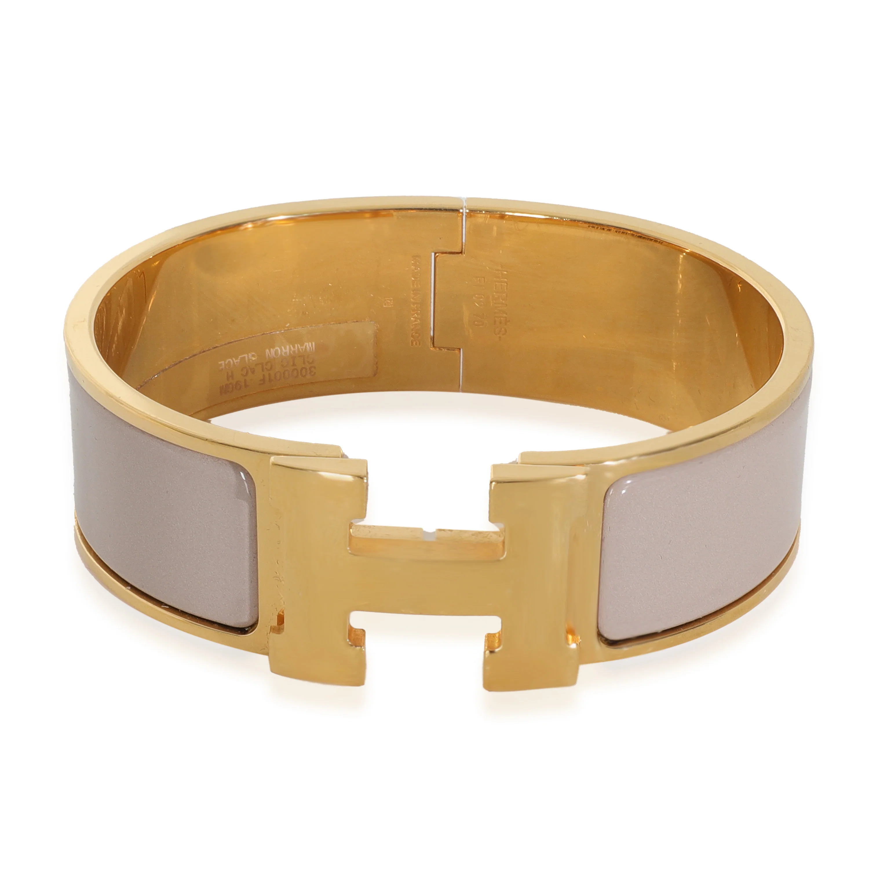 Gold-Plated Clic Clac In Marron Glacé Bracelet