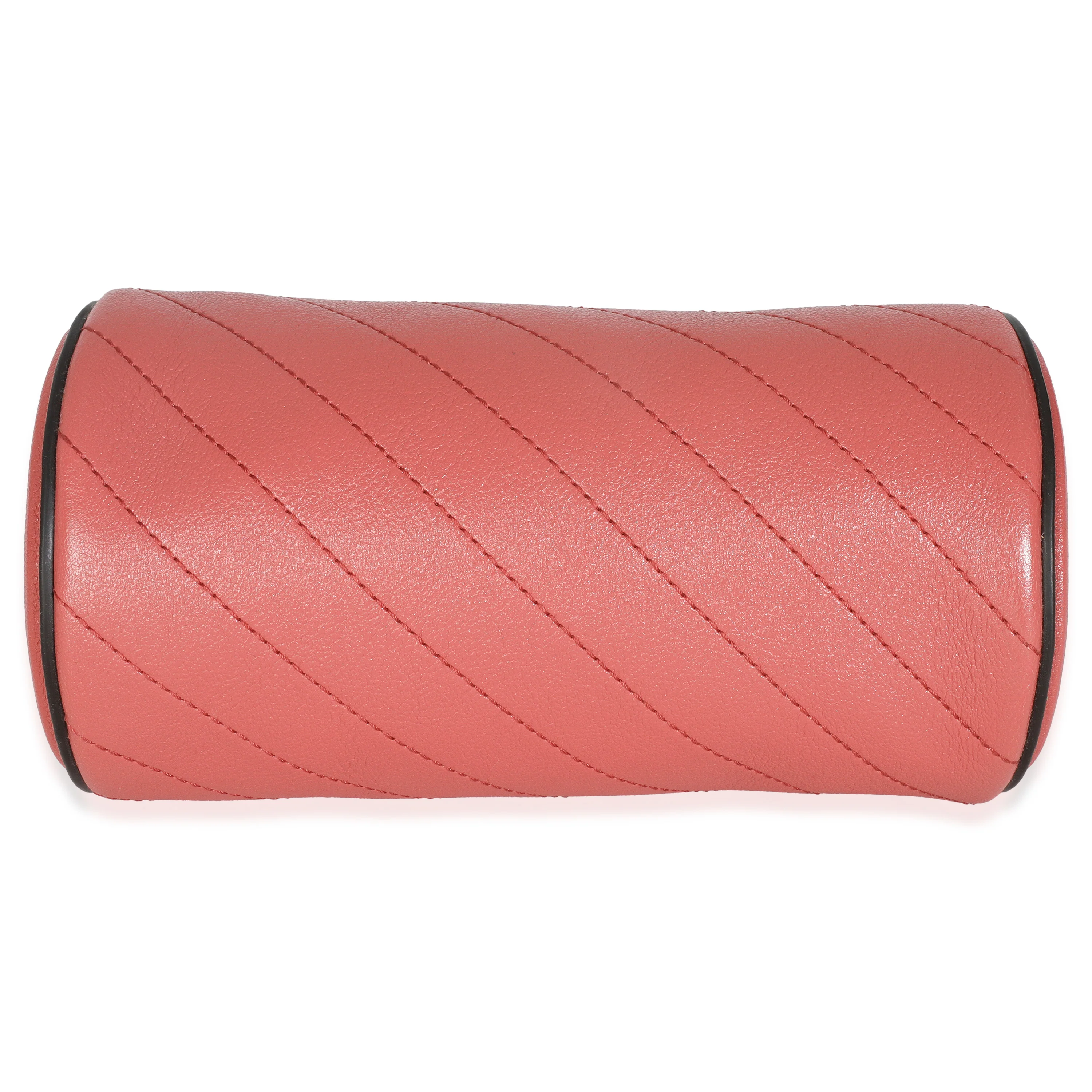Pink Diagonal Quilted Calfskin Mini Blondie Barrel Bag - Image 5