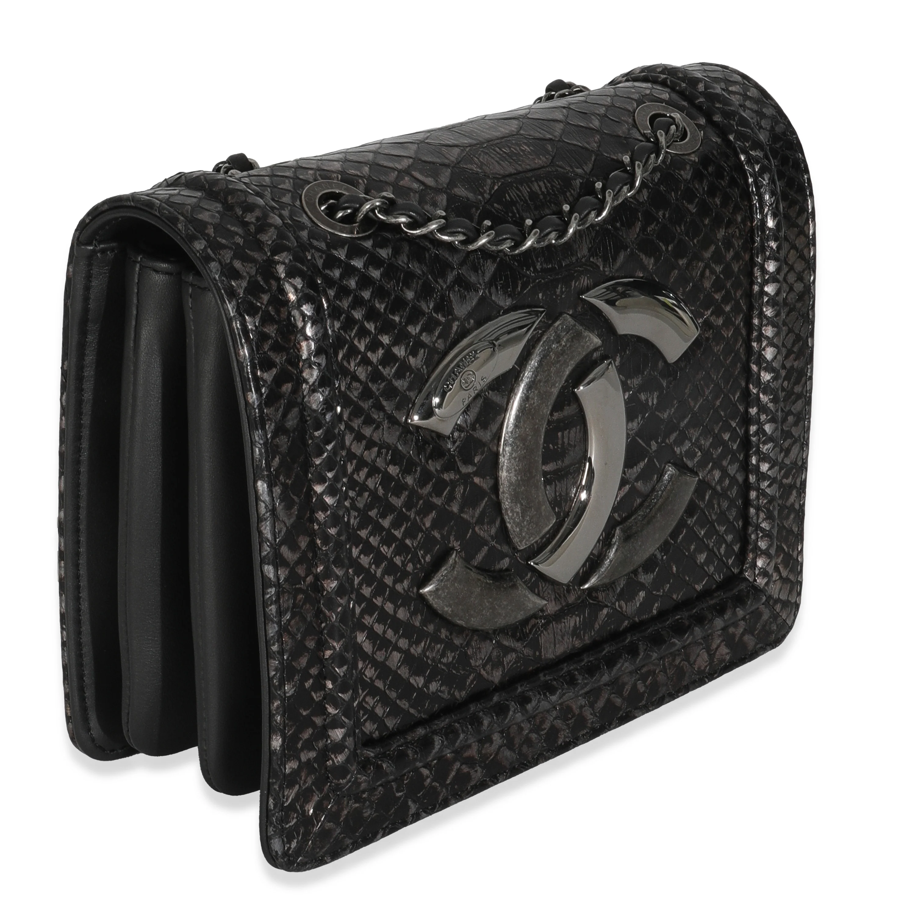 Silver Ombre Python Antico Flap Bag - Image 3