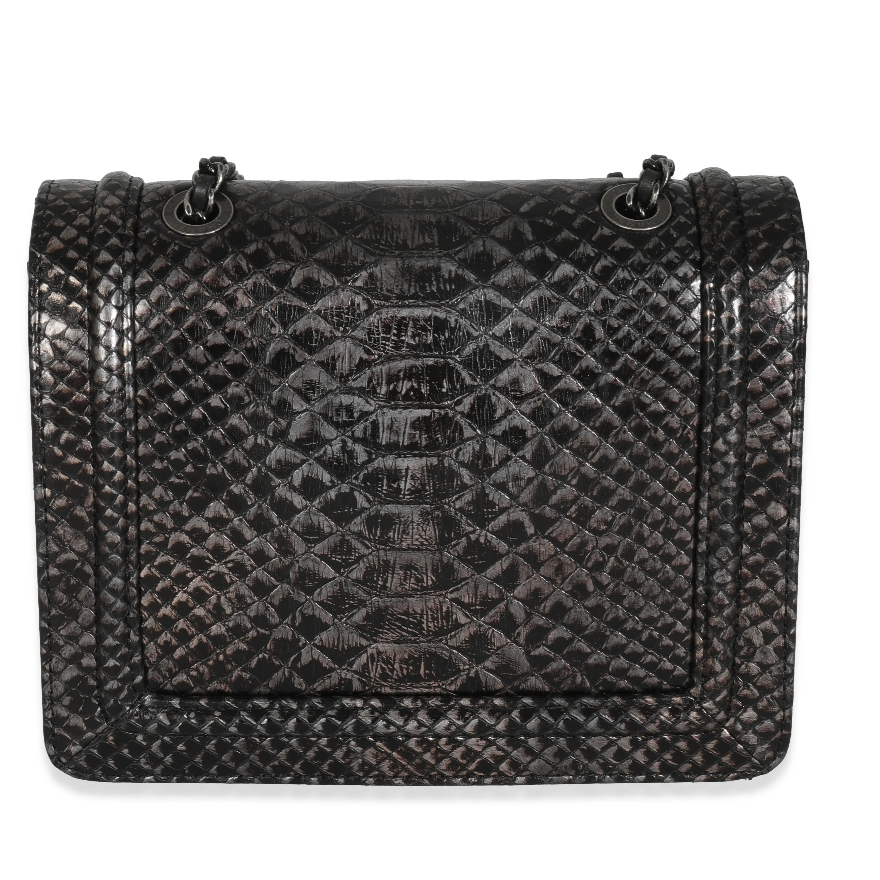 Silver Ombre Python Antico Flap Bag - Image 4
