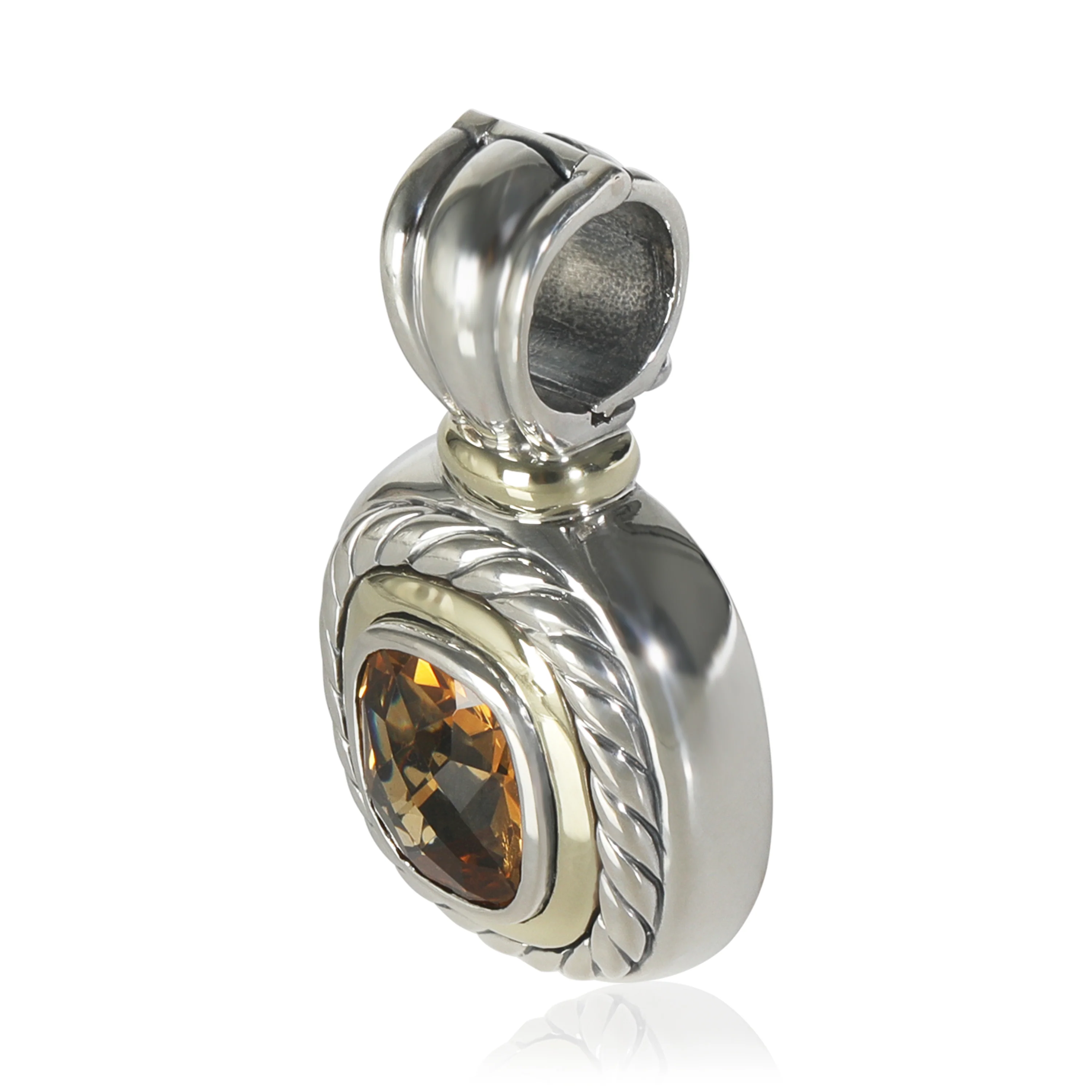 Yellow Gold & Sterling Silver Citrine Albion Pendant - Image 2