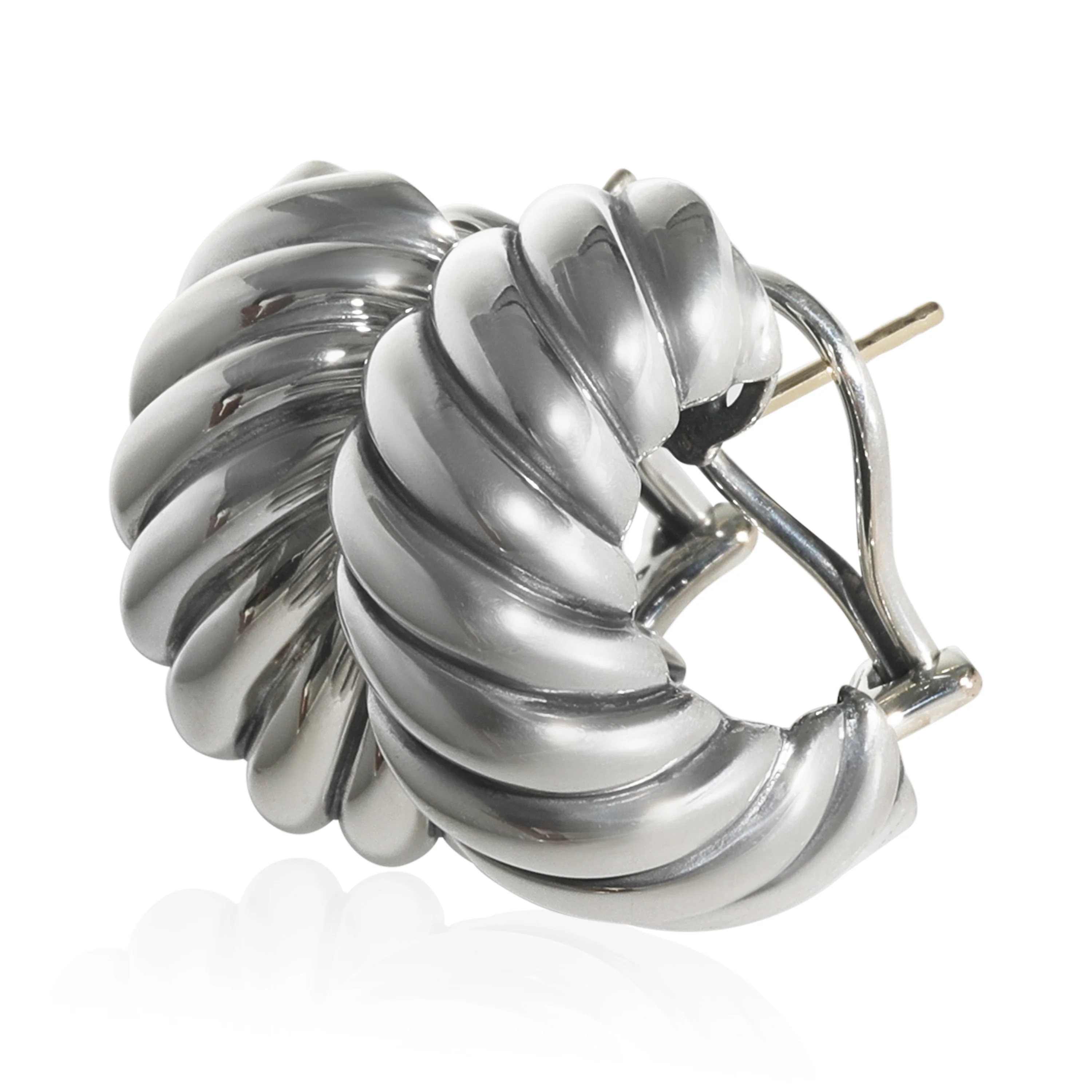 Sterling Silver Sculpted Cable Earrings - Image 2
