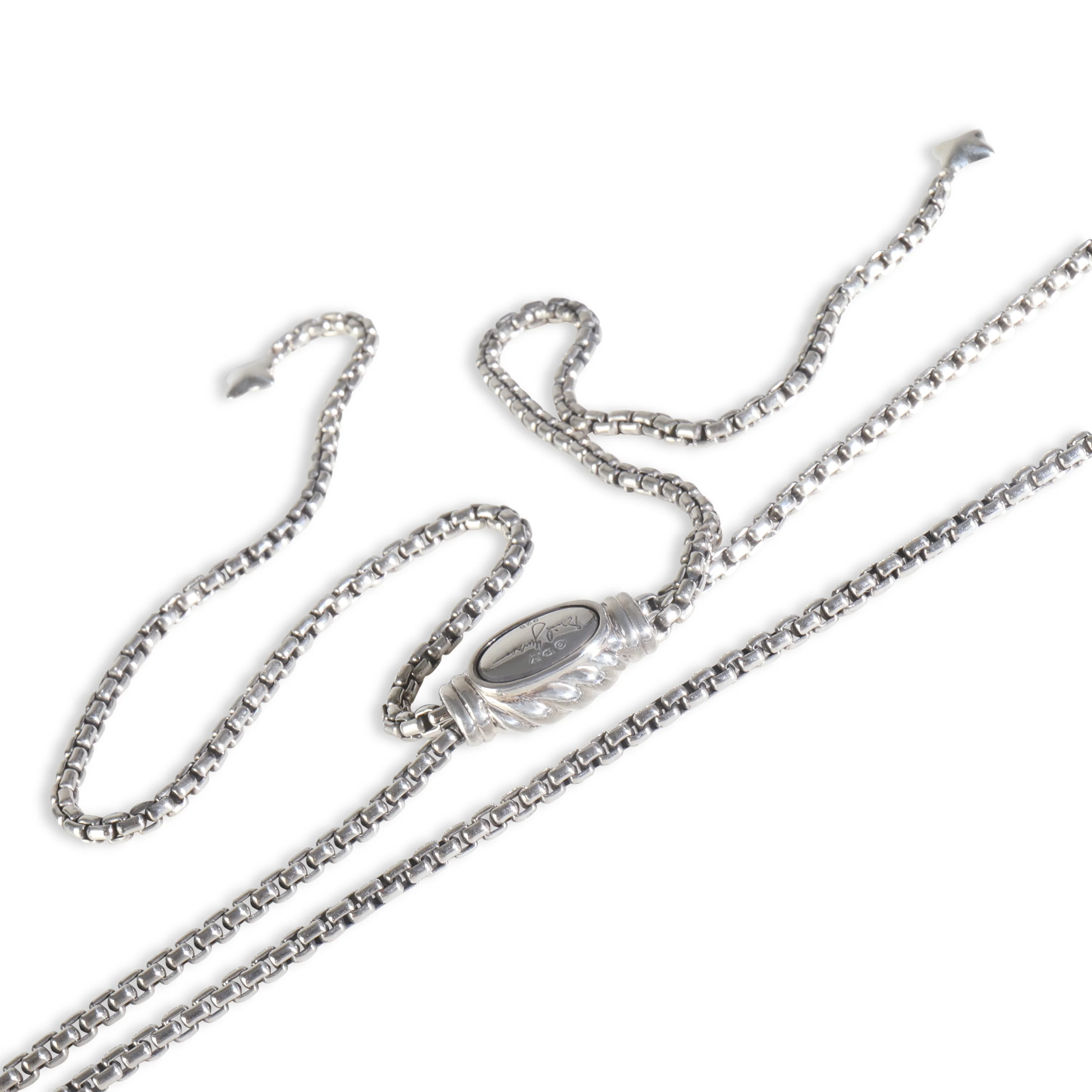Sterling Silver  Slider Box Chain Necklace - Image 2