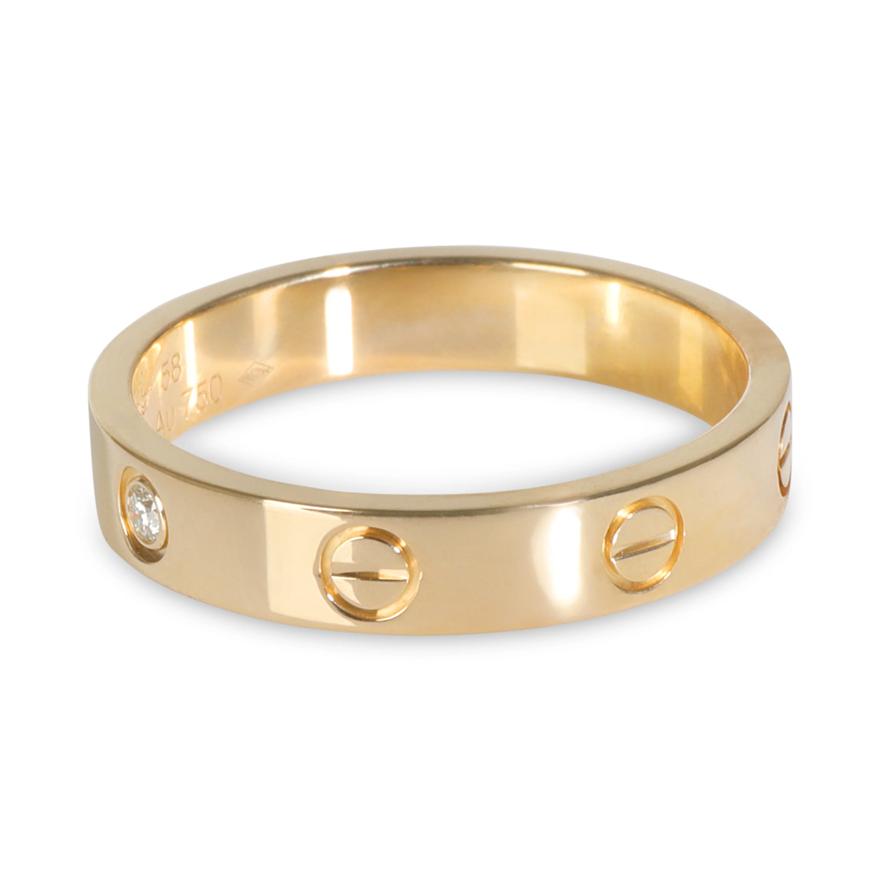 Yellow Gold Diamond Small Model Love Ring - Image 2
