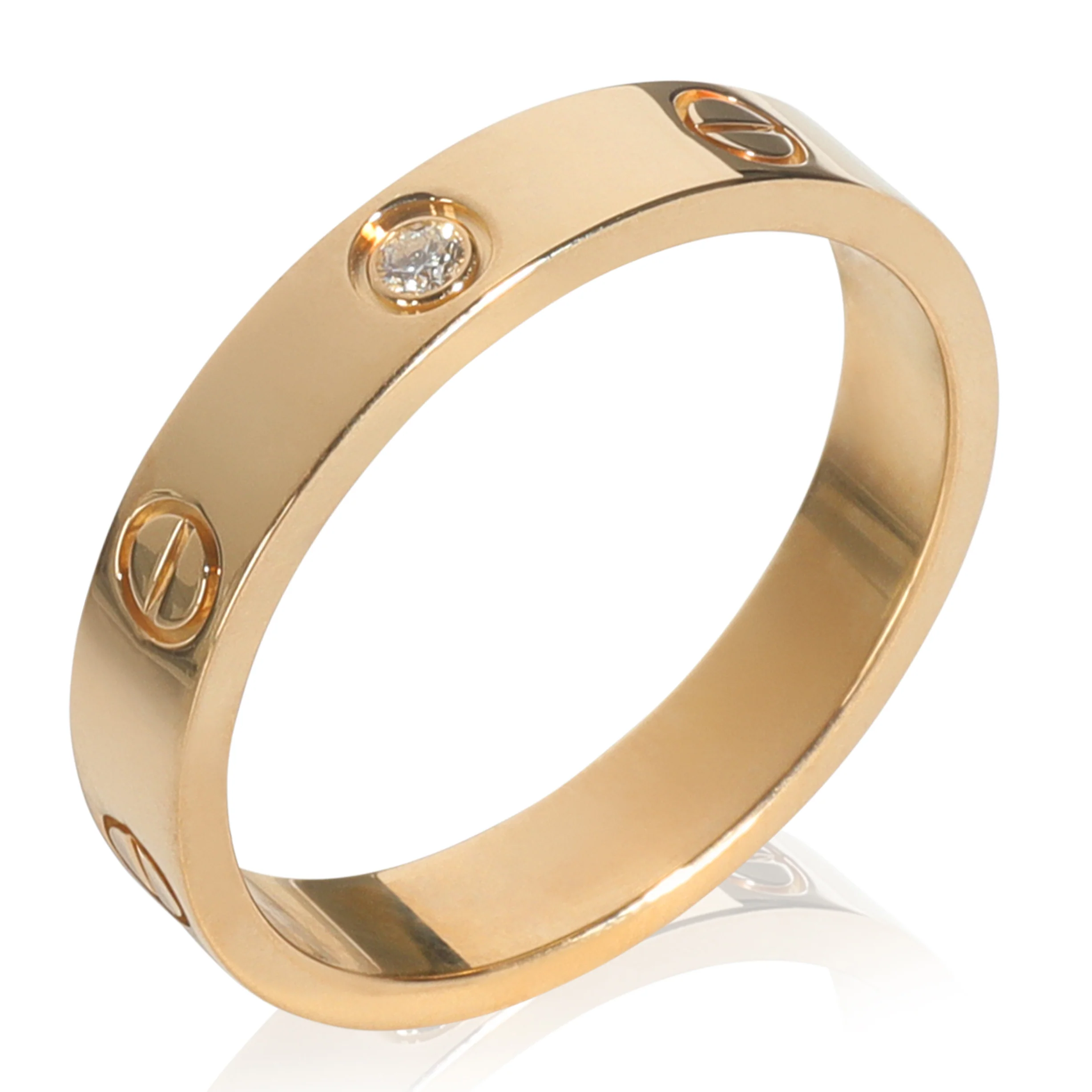Yellow Gold Diamond Small Model Love Ring - Image 4