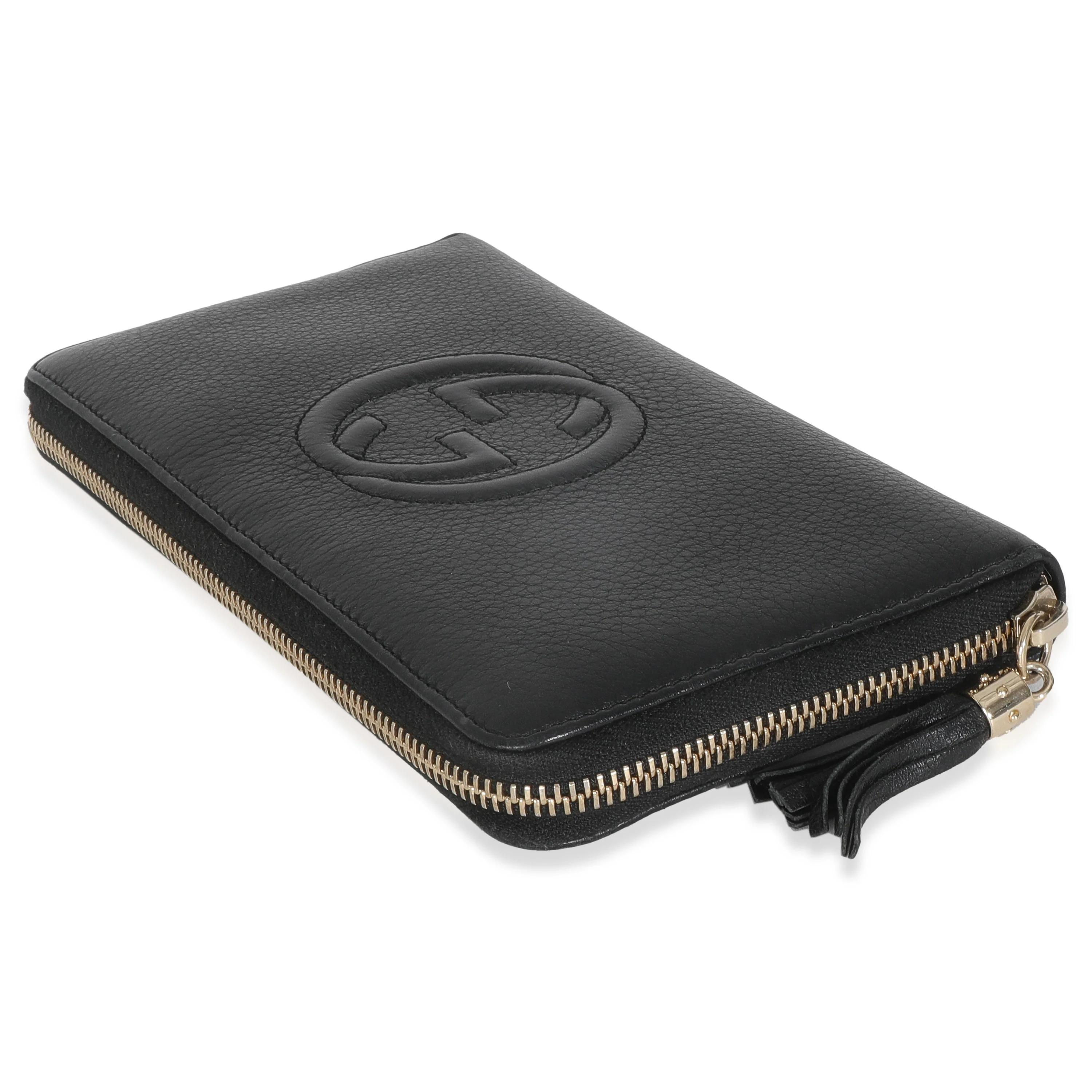 Black Pebbled Calfskin Soho Zip Around Wallet - Image 7