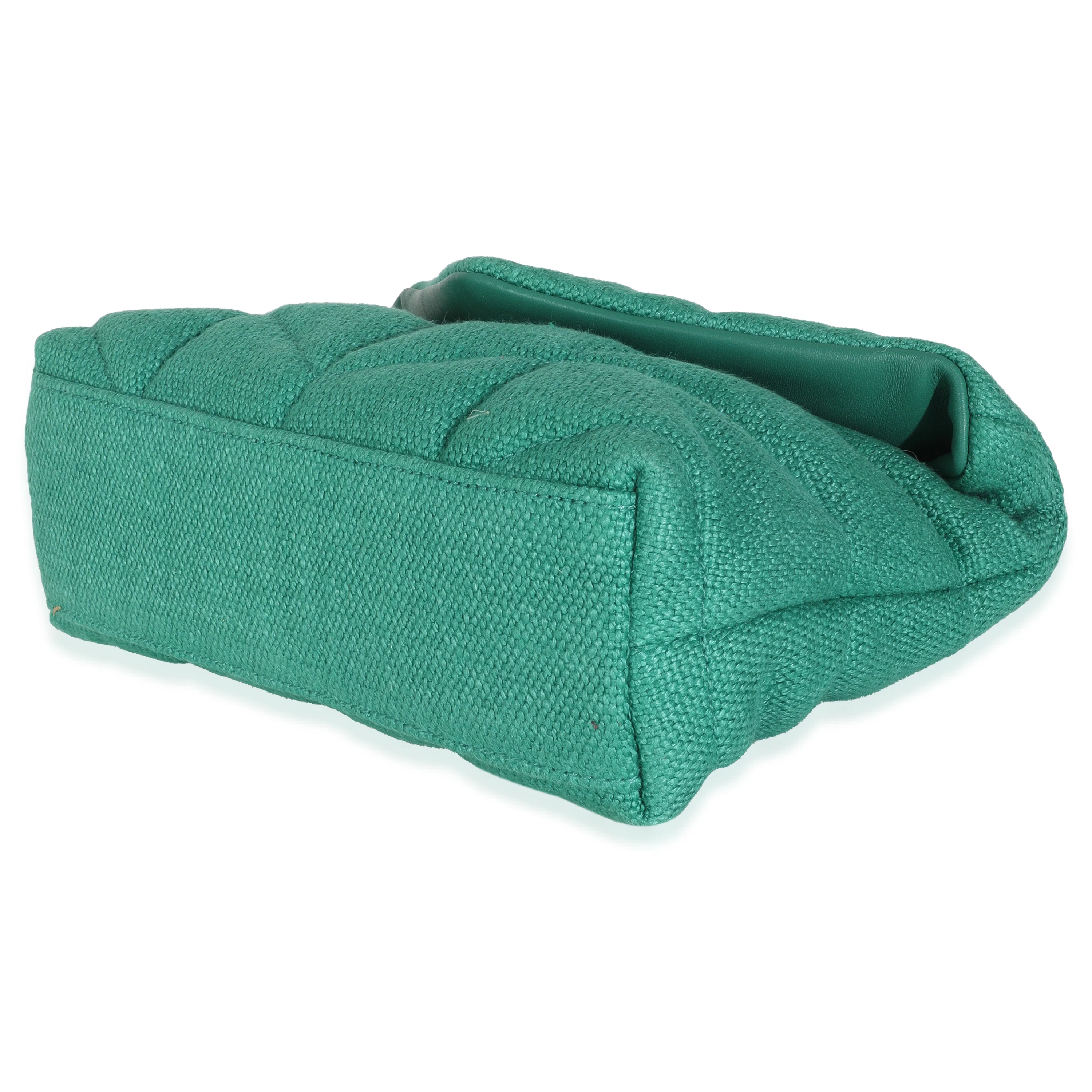 Basil Quilted Canvas Toy Loulou Puffer Chain Satchel - Image 7