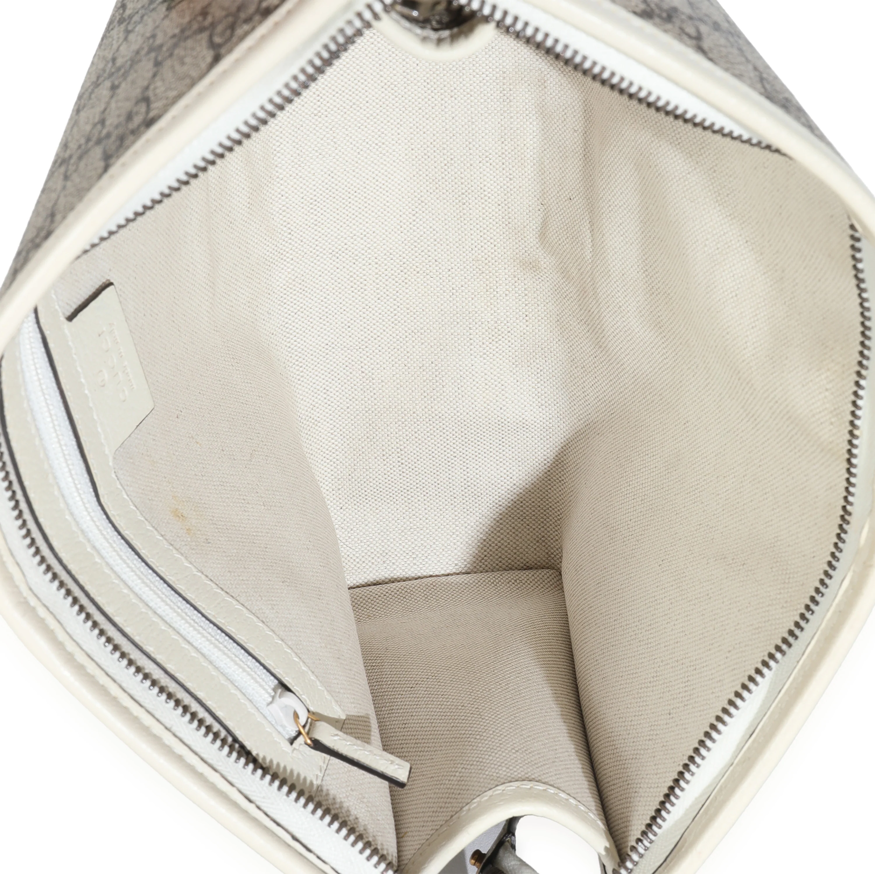 White Beige GG Supreme Monogram Web Ophidia GG Toiletry Case - Image 8