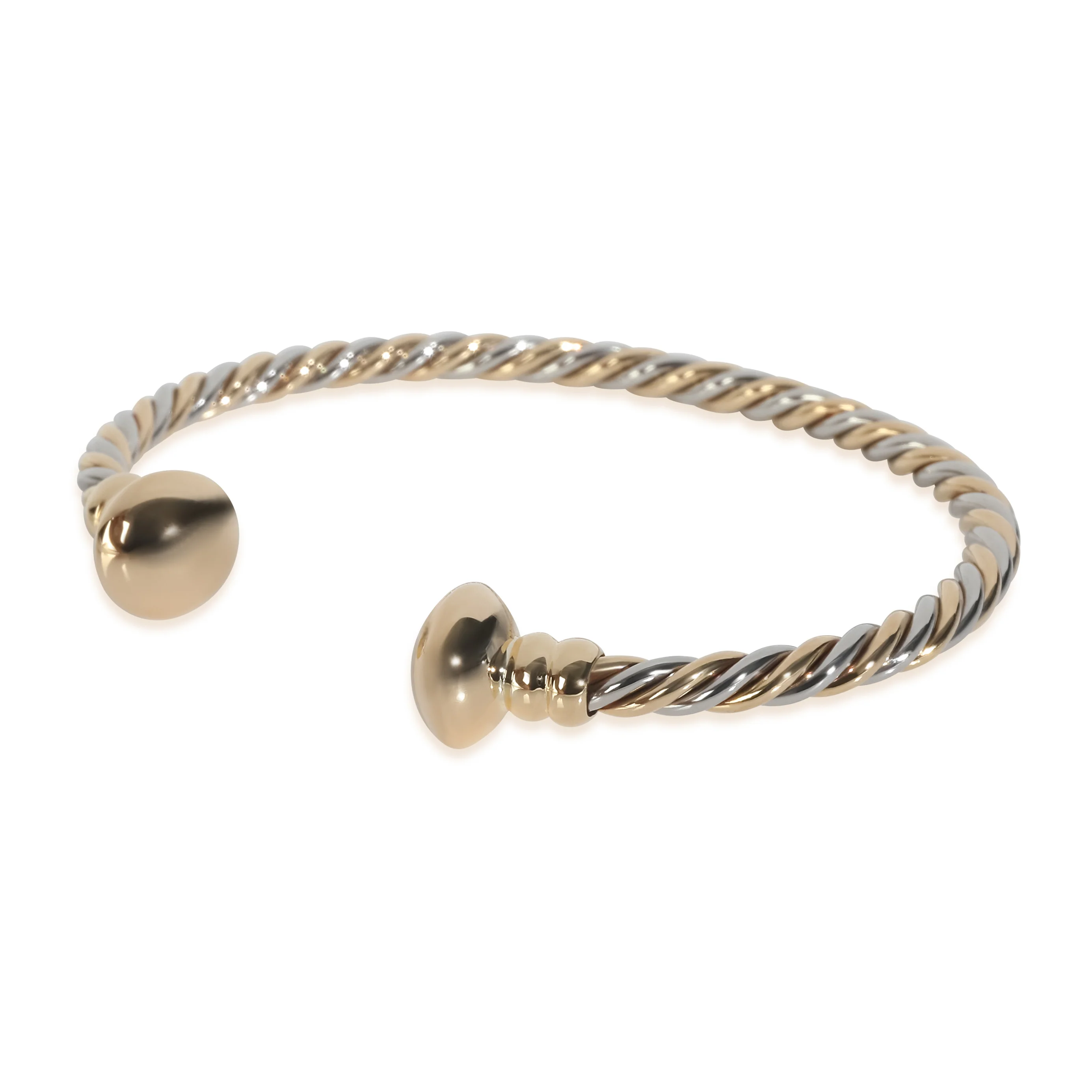 Yellow Gold & Steel Vintage Torque Bracelet - Image 2