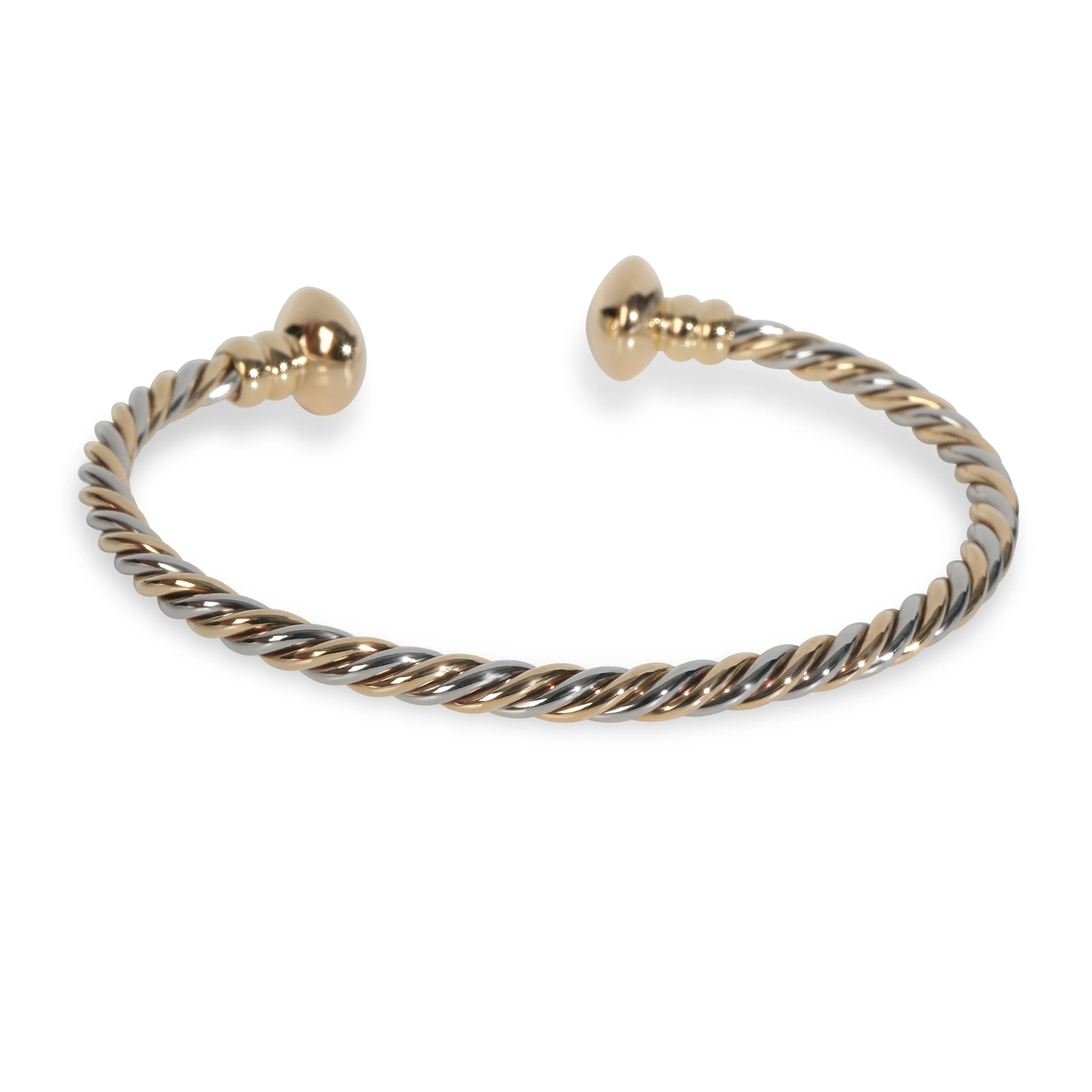 Yellow Gold & Steel Vintage Torque Bracelet - Image 3