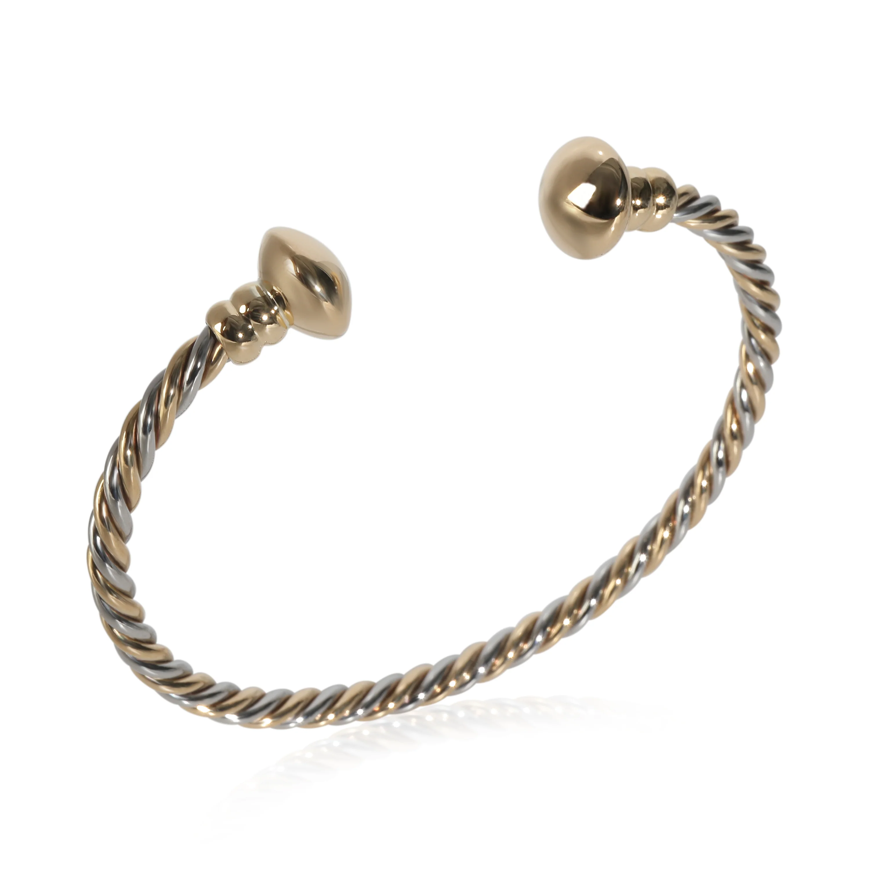 Yellow Gold & Steel Vintage Torque Bracelet - Image 4